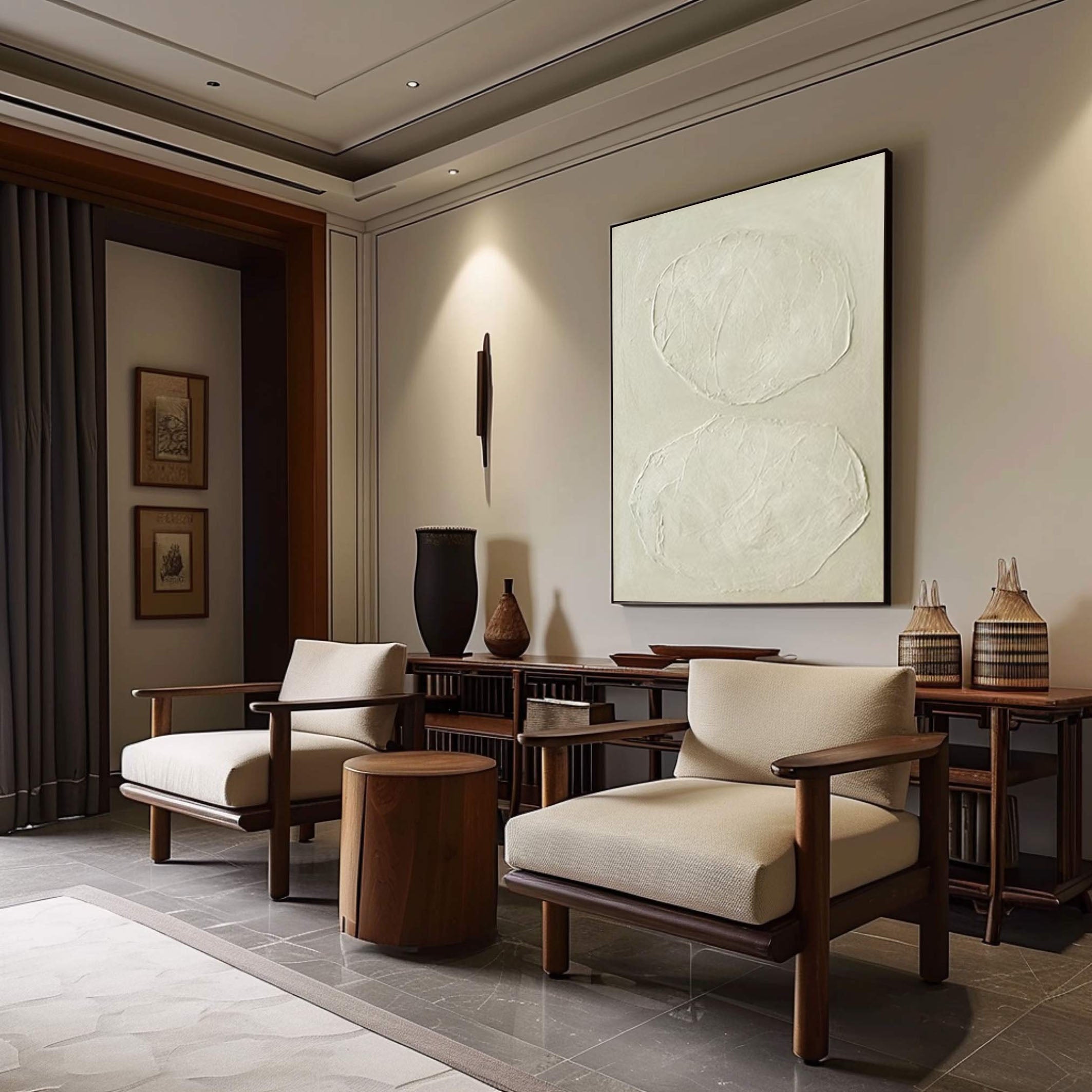 لوحة فنية جدارية بسيطة ومحايدة لمساحات هادئة #MM182