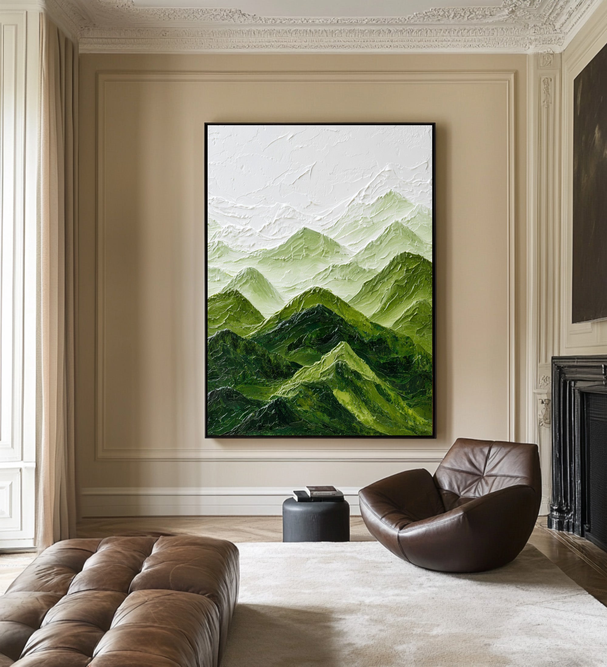 Large Abstract Green Landscape | KelorArt #CZ 005