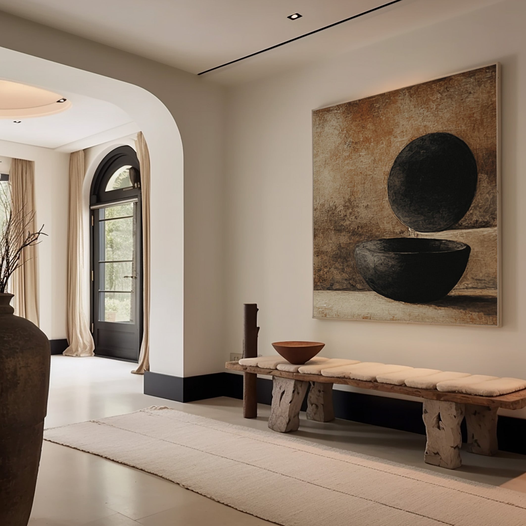 Elemental Balance: Minimalist Abstract with Black Arts #MM557