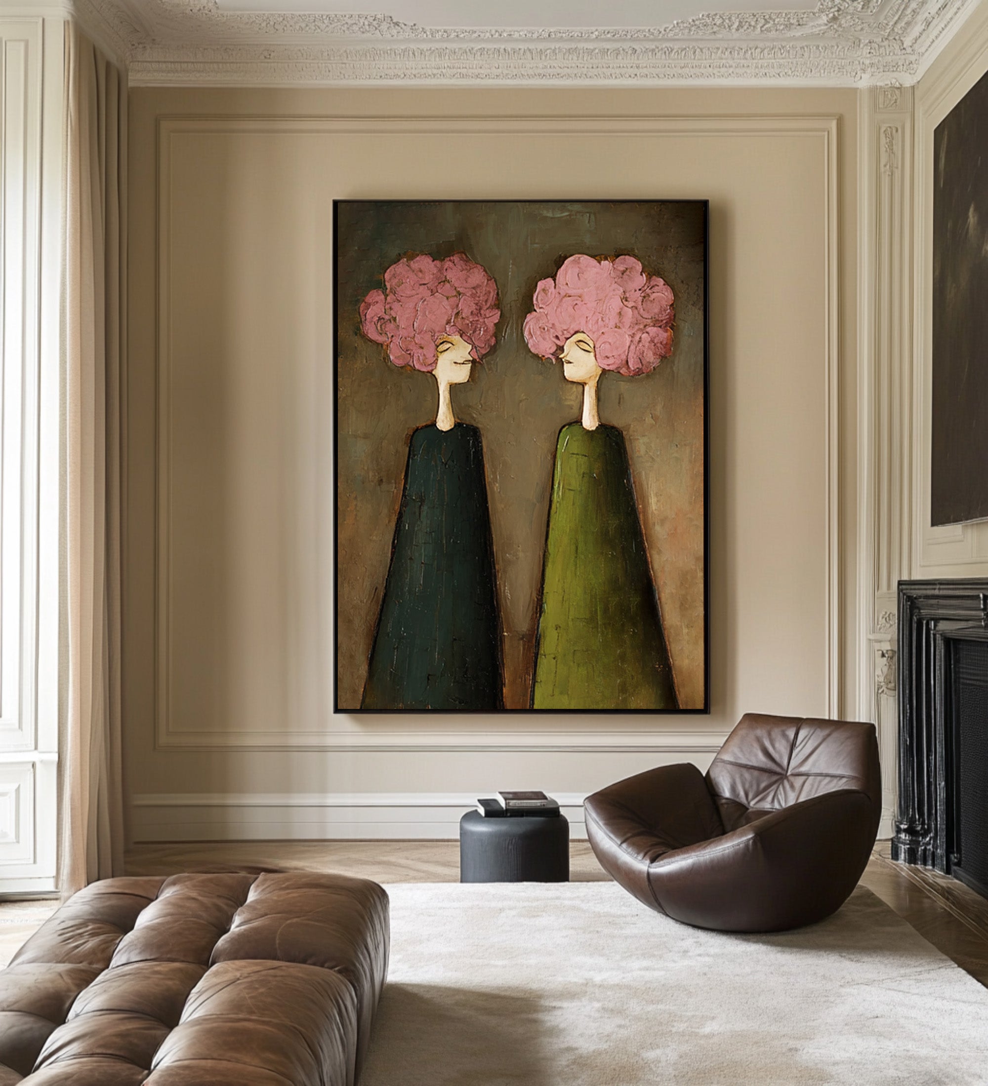 Abstract Portrait Oil Painting - Hand Painted Art | KelorArt