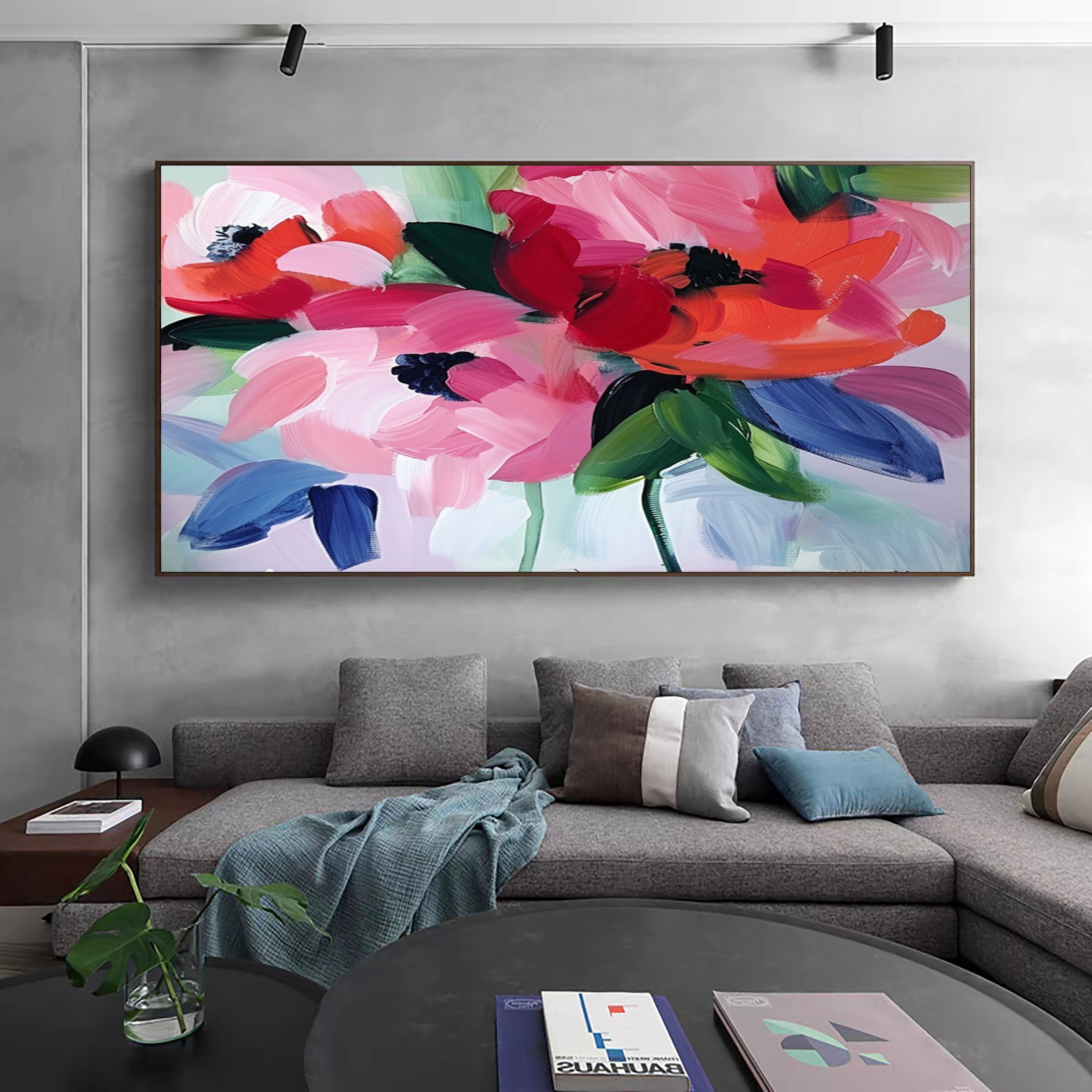 Large Floral Painting for Minimalist Home Decoration #FB017