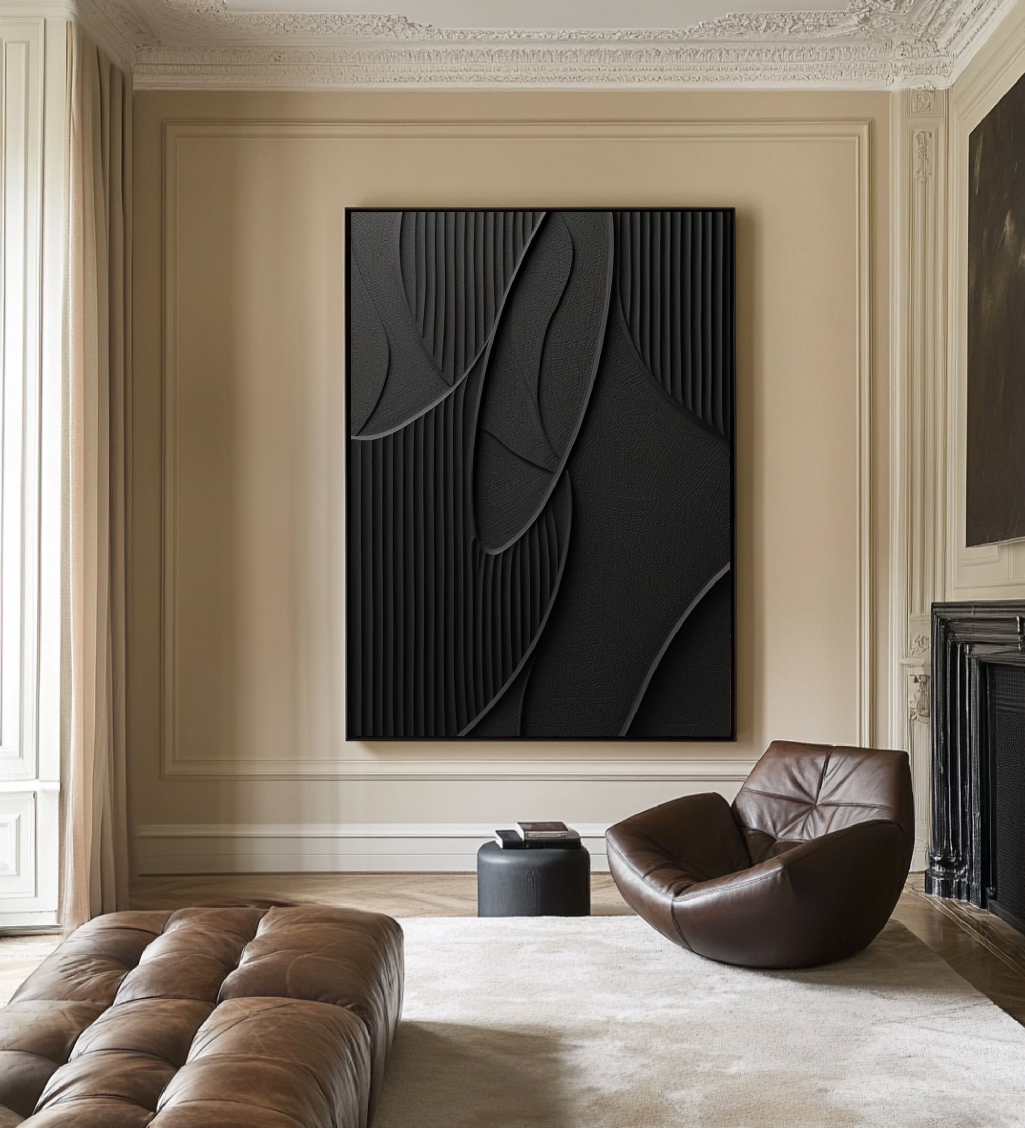 Minimalist Large Black Canvas | KelorArt #CZ 026