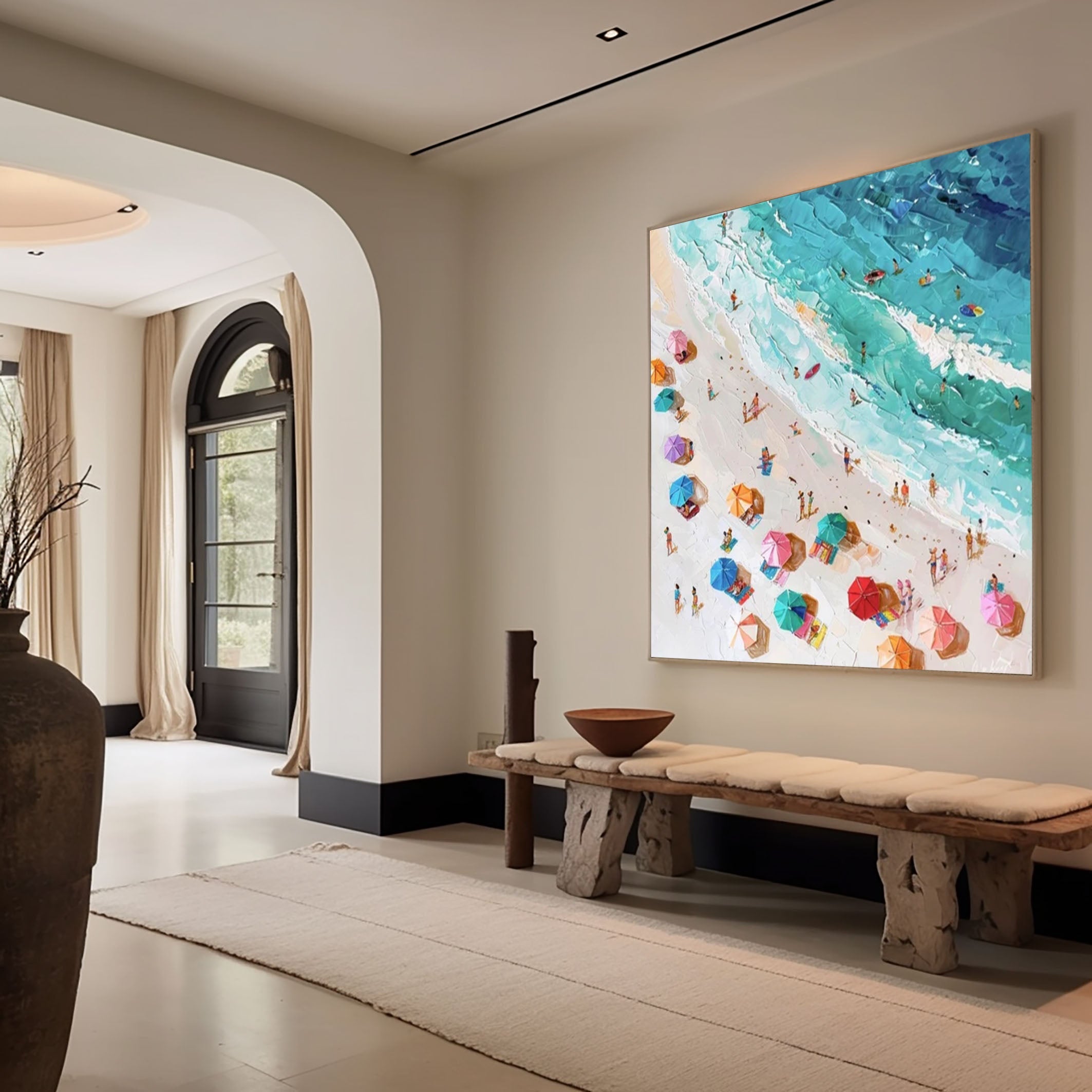 لوحة قماشية ساحلية ملونة لمنازل أنيقة #OP052