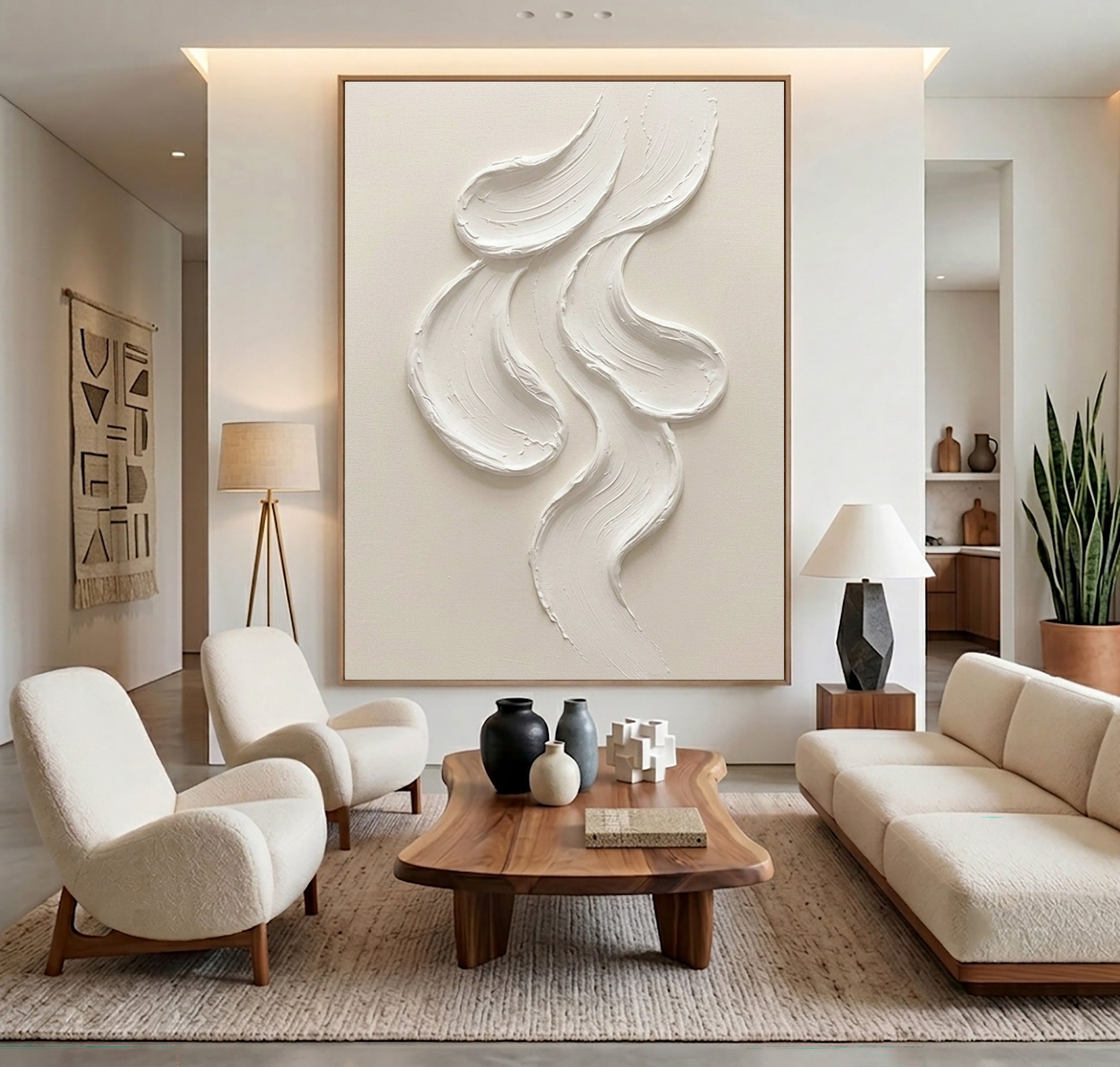 Large Minimalist Textured Wall Art Abstract Sculptural Painting Organic Modern Artwork Contemporary Neutral Home Decor Luxury Statement