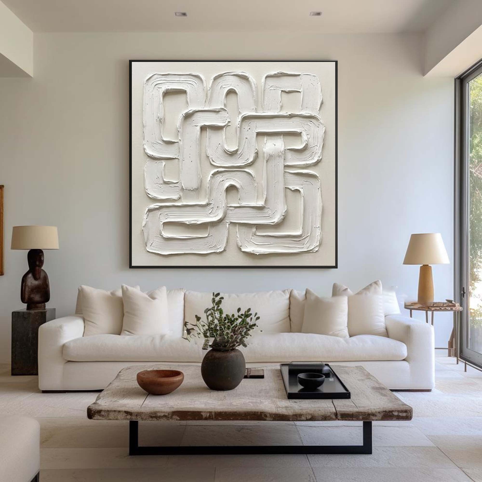Large Endless Loop Wall Art Contemporary Architectural Canvas Painting