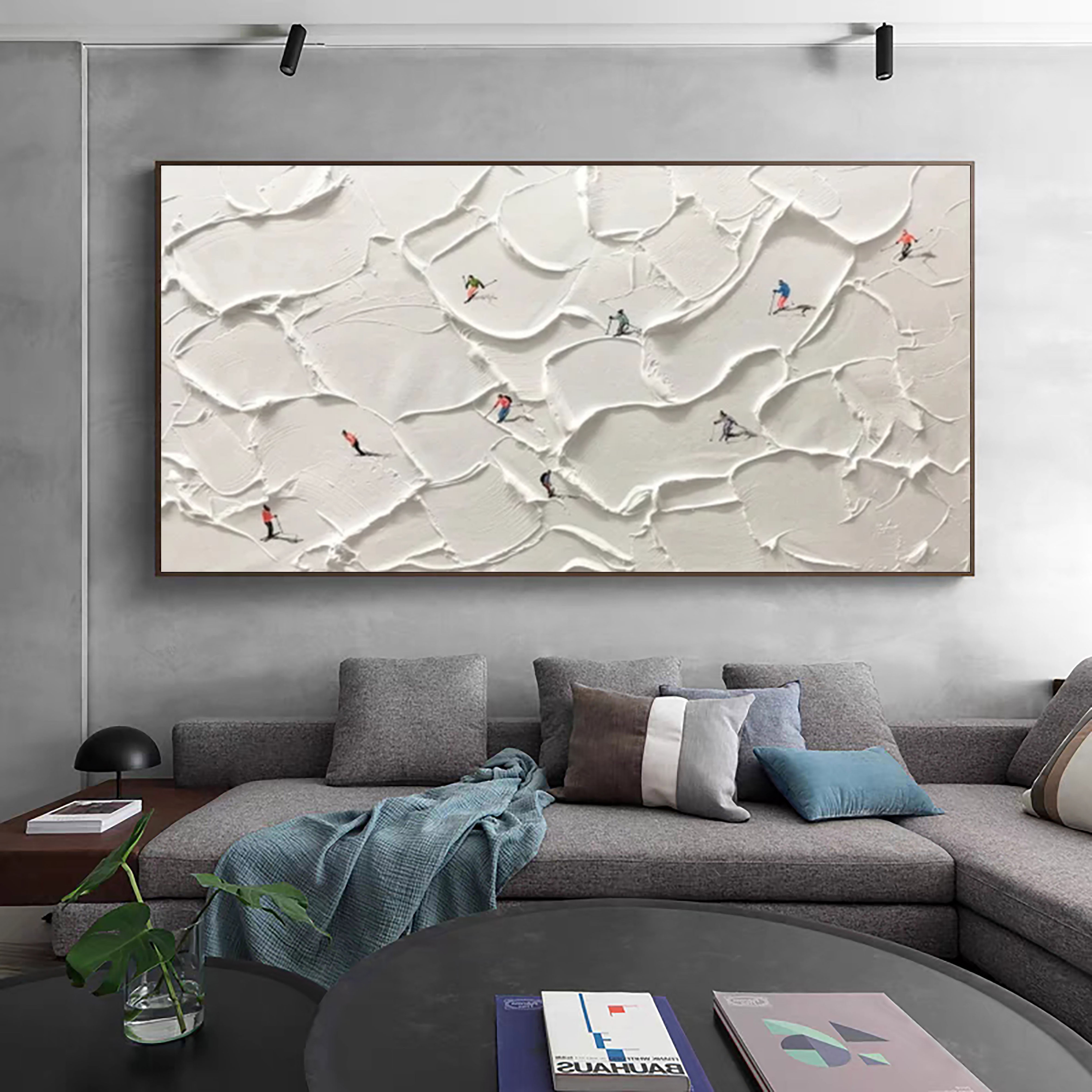Vibrant Skiing Textured Artwork for Stylish Living Spaces #SPA008