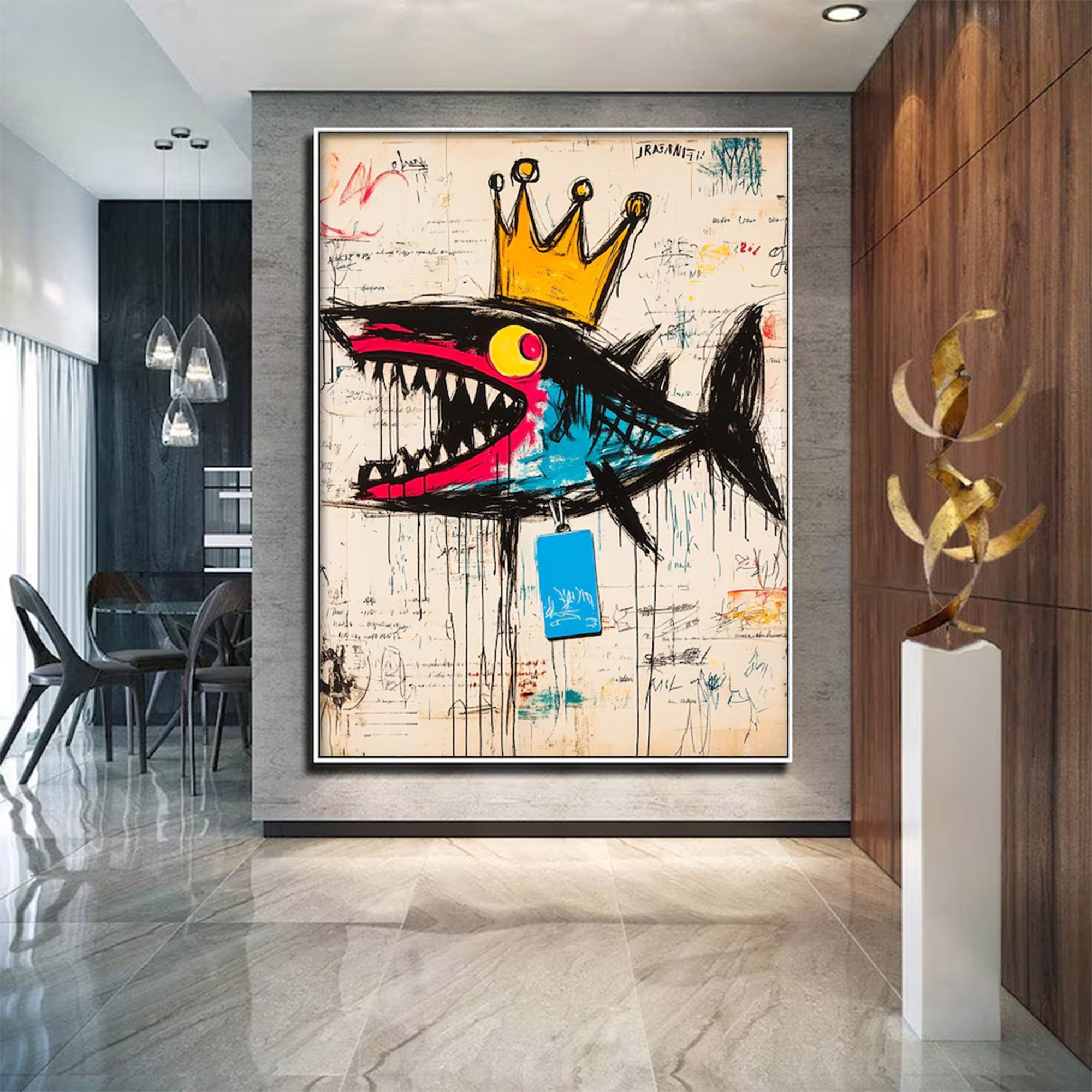 Large Abstract Shark Art | KelorArt #AG 137