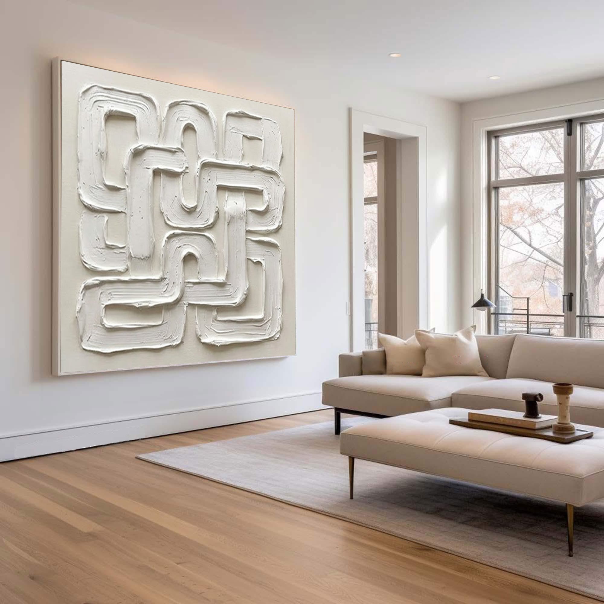 Large Endless Loop Wall Art Contemporary Architectural Canvas Painting