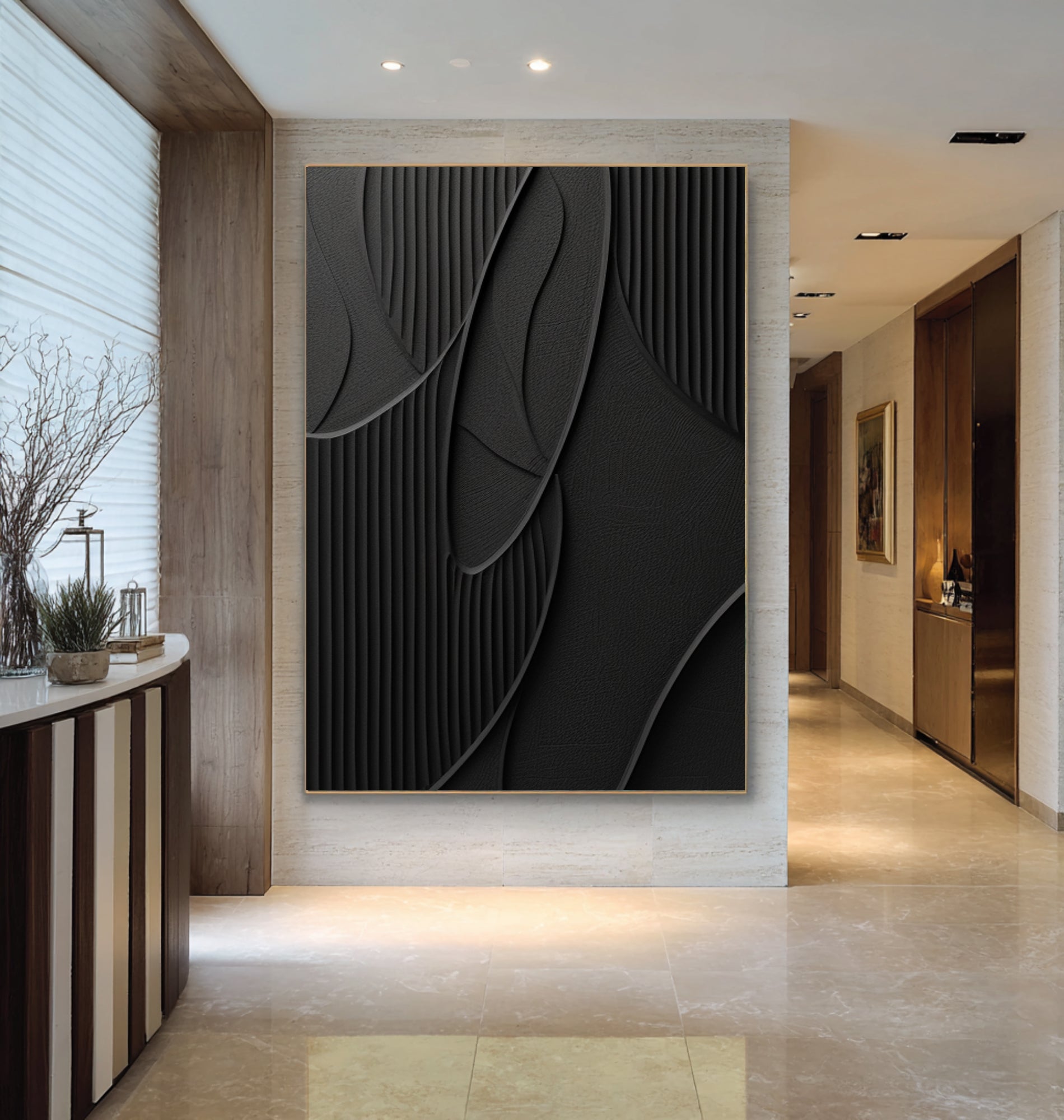 Minimalist Large Black Canvas | KelorArt #CZ 026