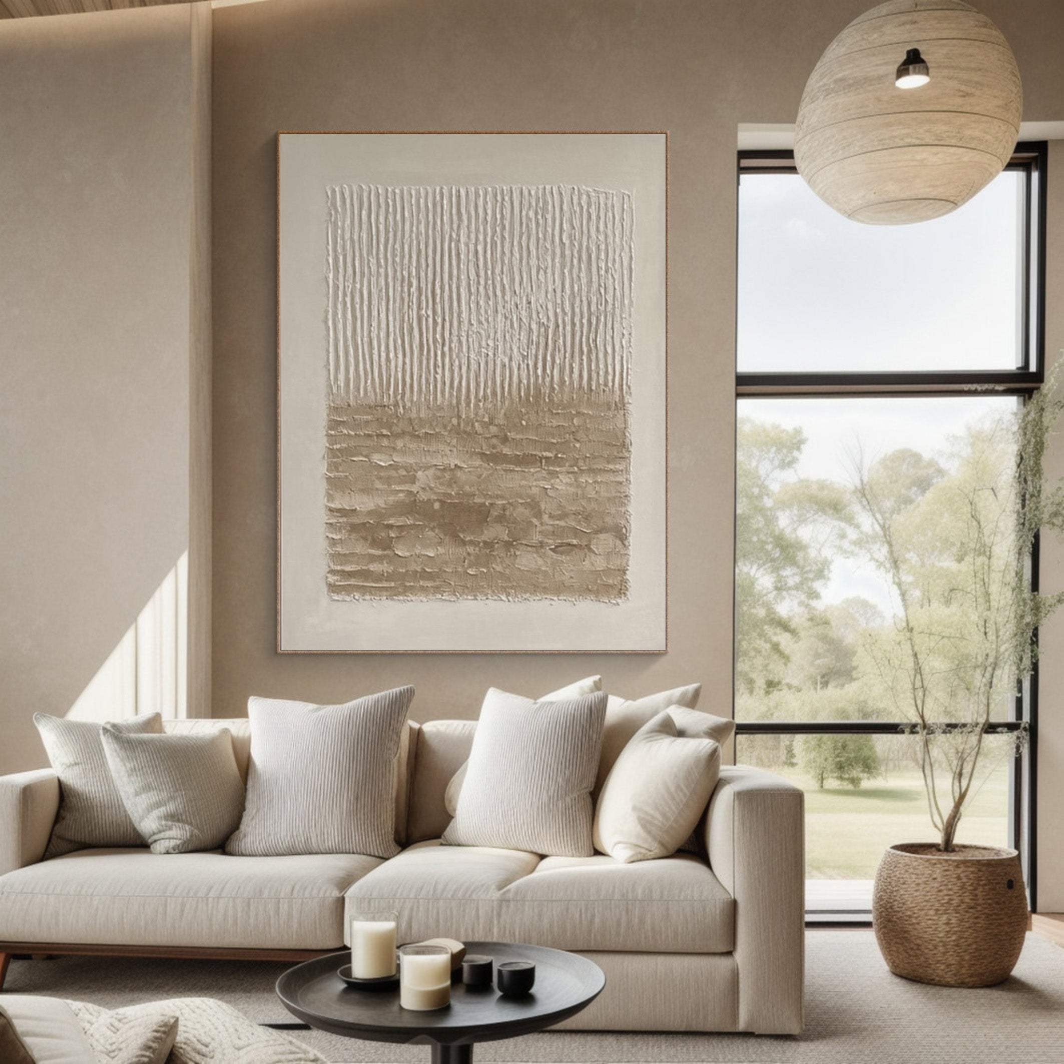 Wabi Sabi Textured Neutral Art with Earthy Horizontal Ground #MM562