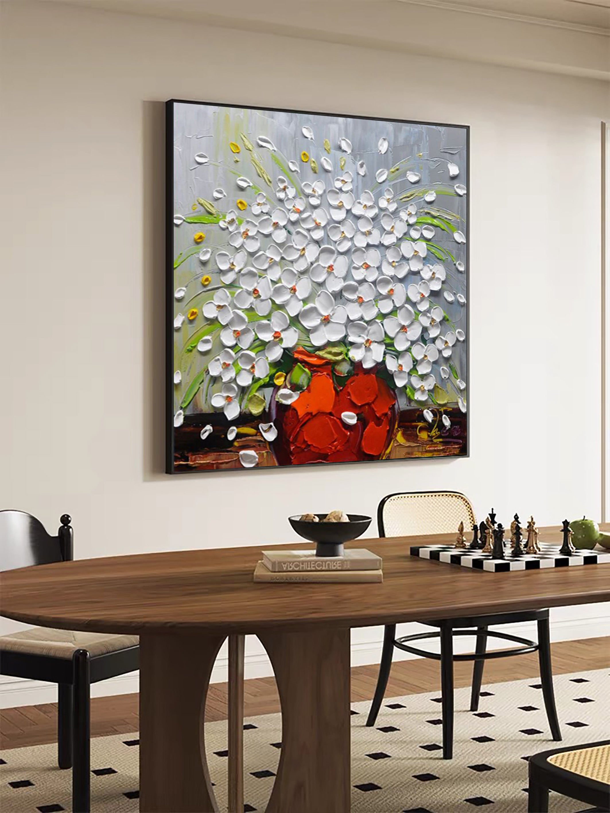 Textured Bloom: Impasto Floral Burst, Vibrant Flower Painting #MM509