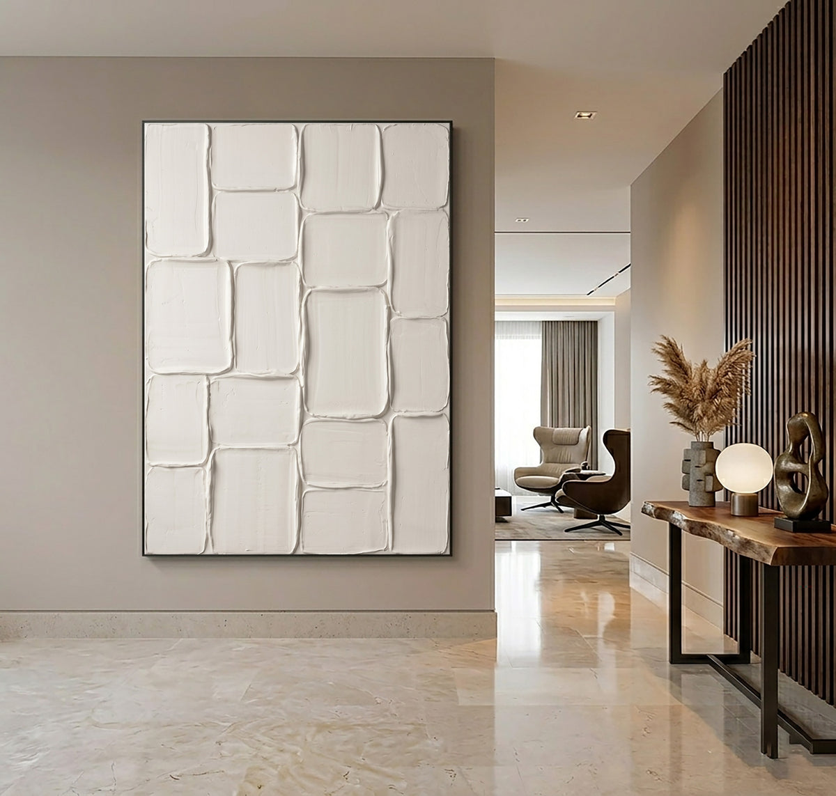 A Wall Built From Imperfect Pieces Large White Textured Abstract Wall Art Handmade Relief Painting