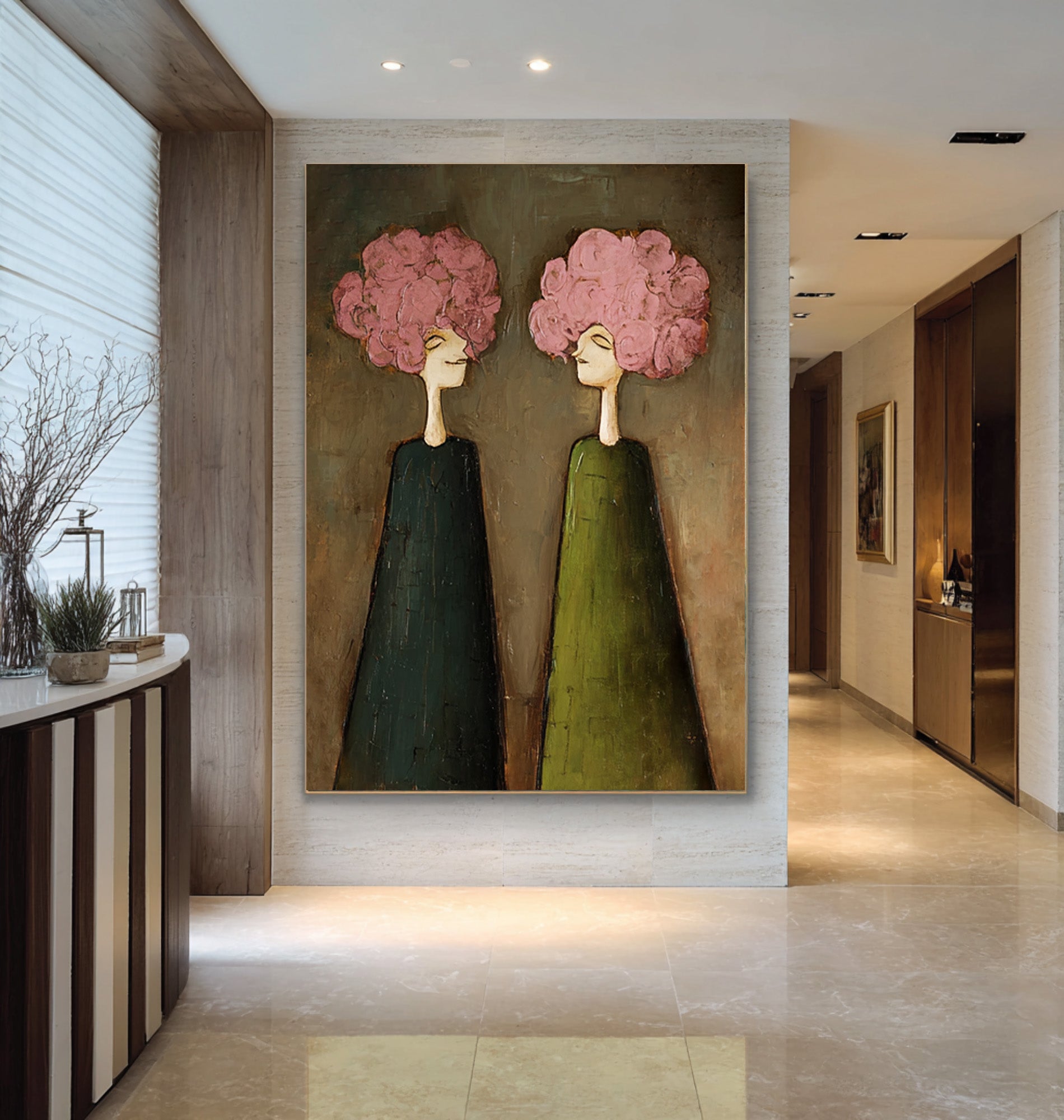 Abstract Portrait Oil Painting - Hand Painted Art | KelorArt