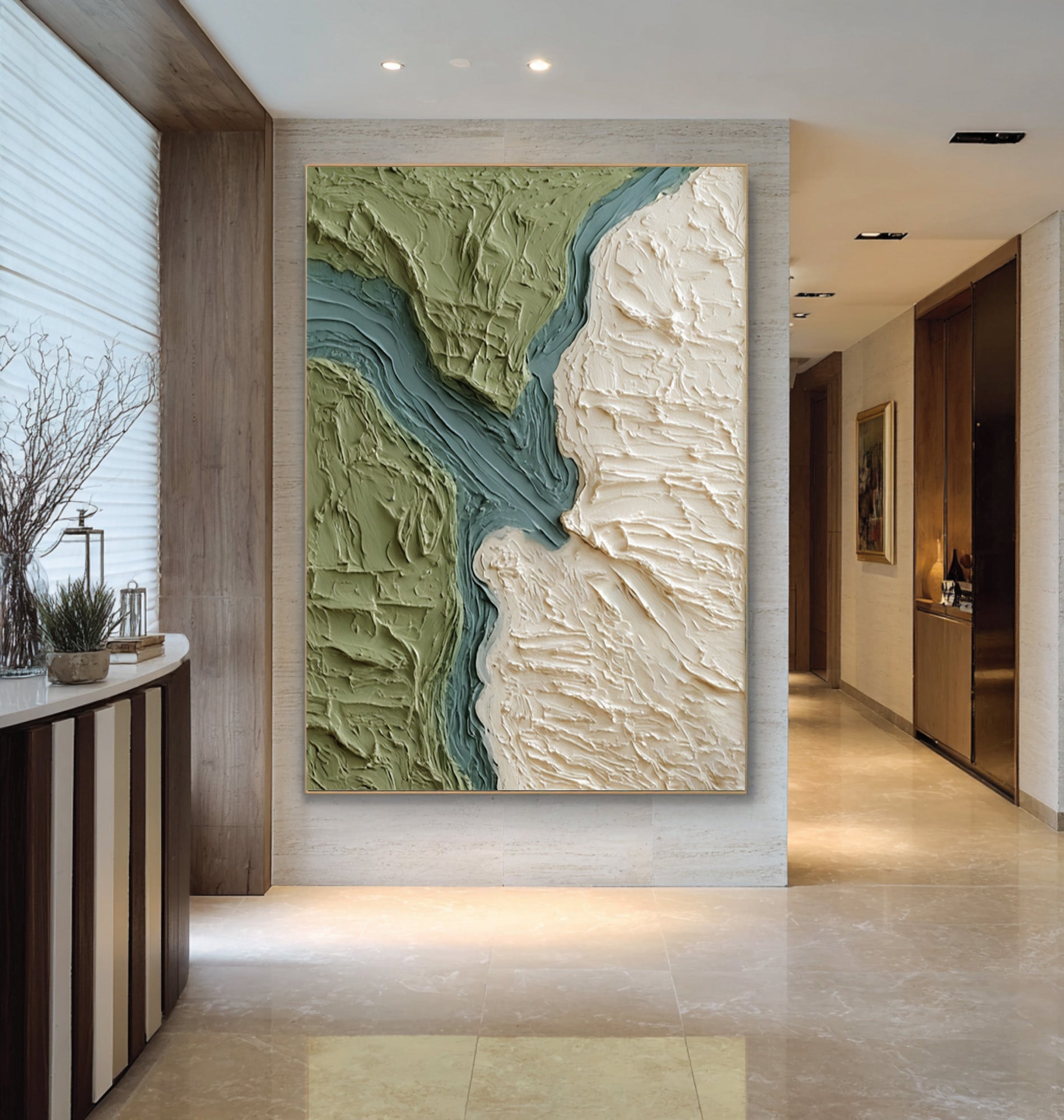 Ridge Line Large Green Relief | KelorArt #CZ 024