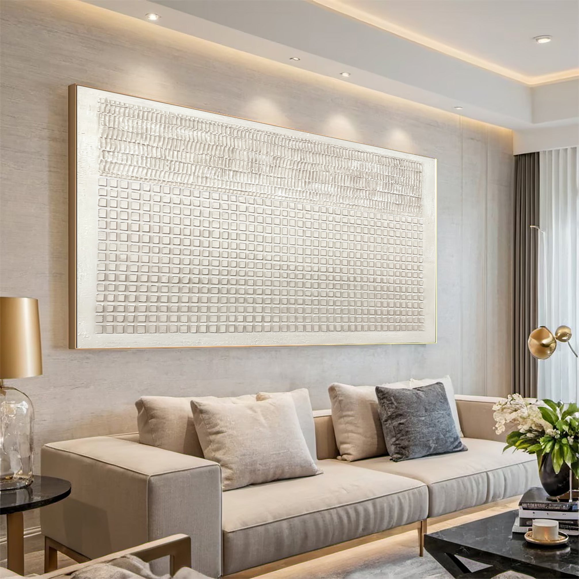 Modern Minimalist Relief Painting - Oversized Wall Decor #AG 029