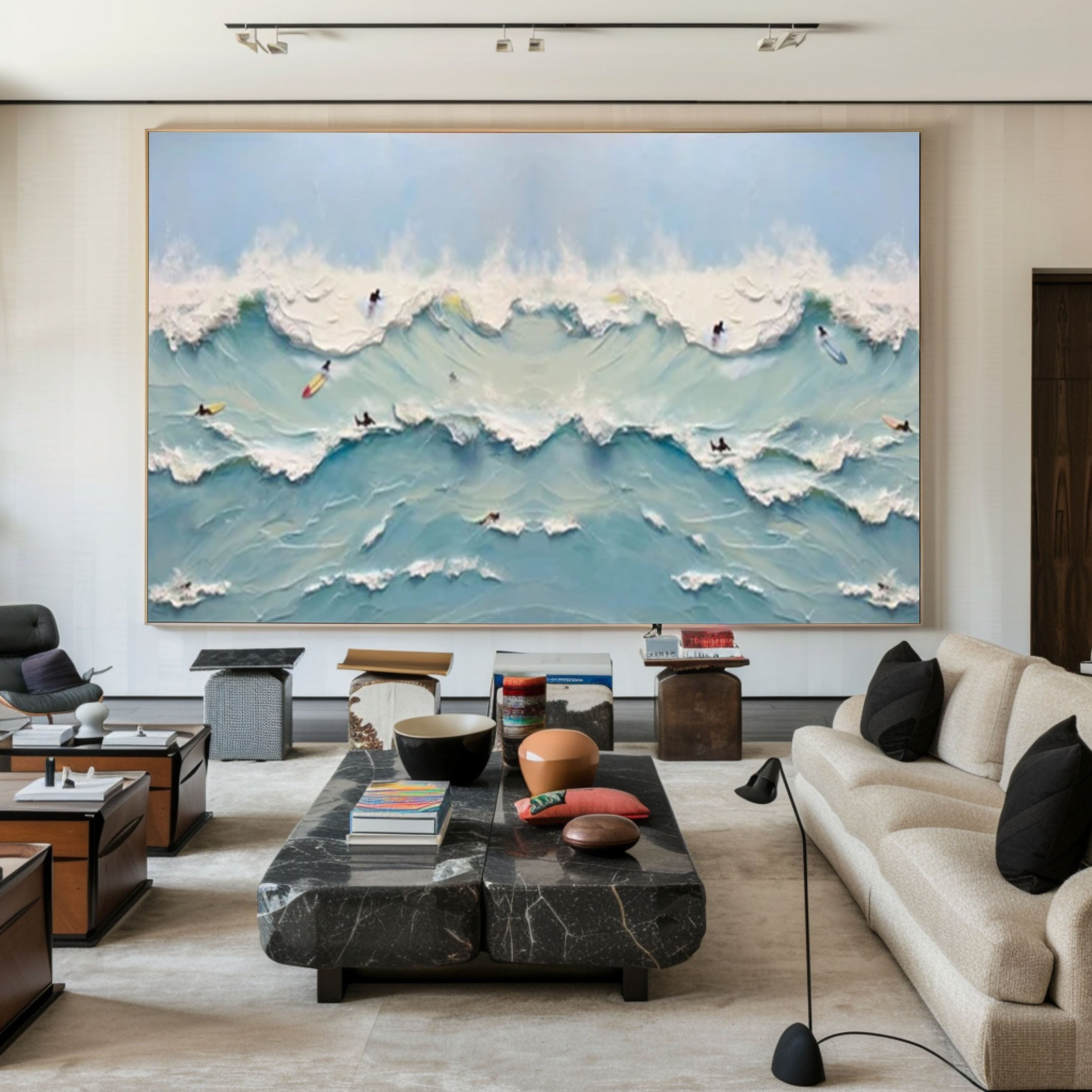 Surfer Ocean Wave Canvas Vibrant Coastal Wall Art for Room Decor #OP064