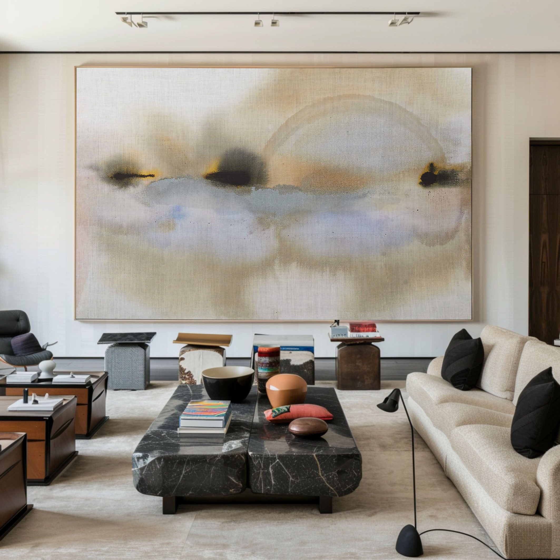 Muted Color Landscape Abstraction, Modern Wall Art #MM365