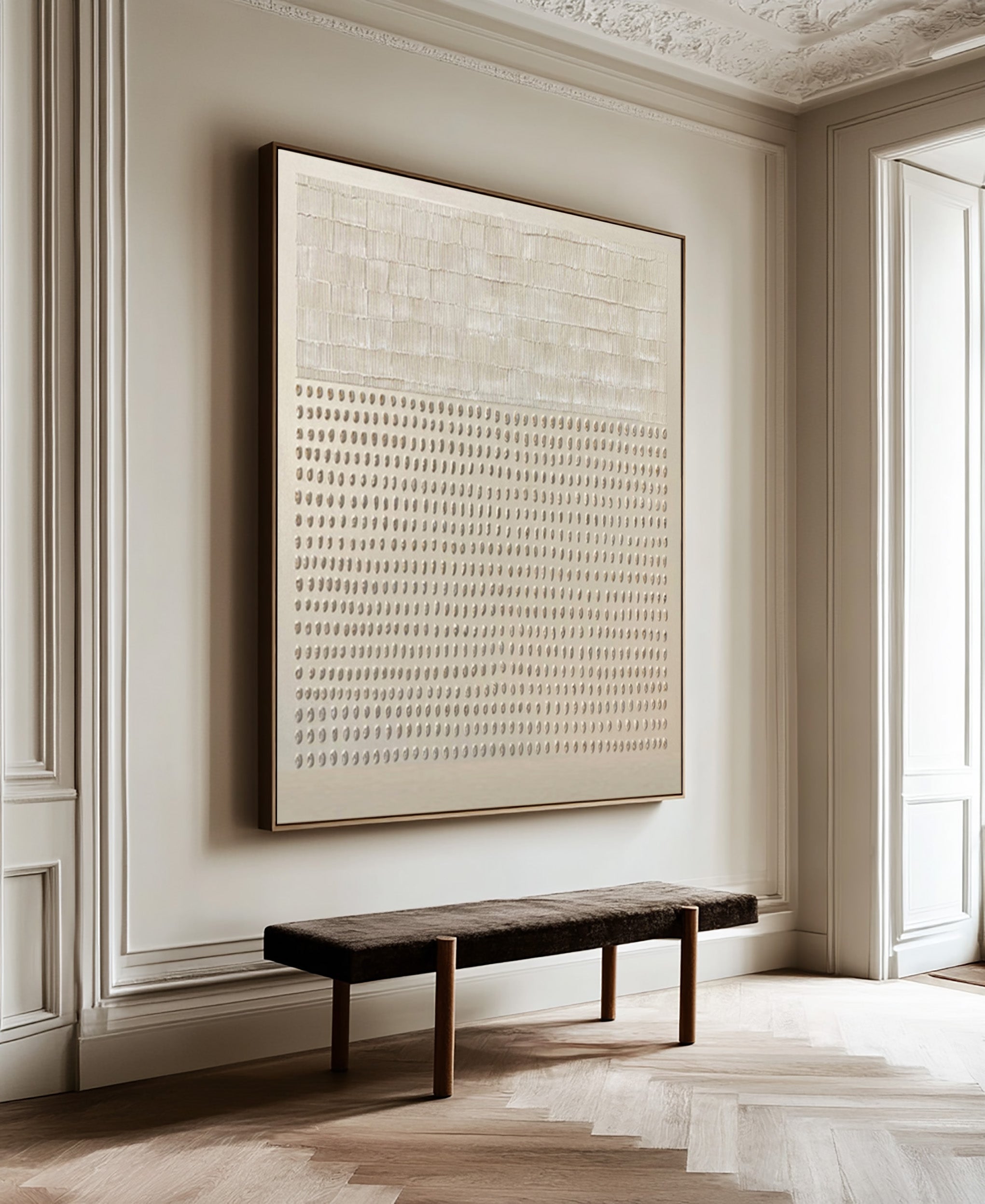 Minimalist Patterned Wall Decor Textured Beige Art #AG 047
