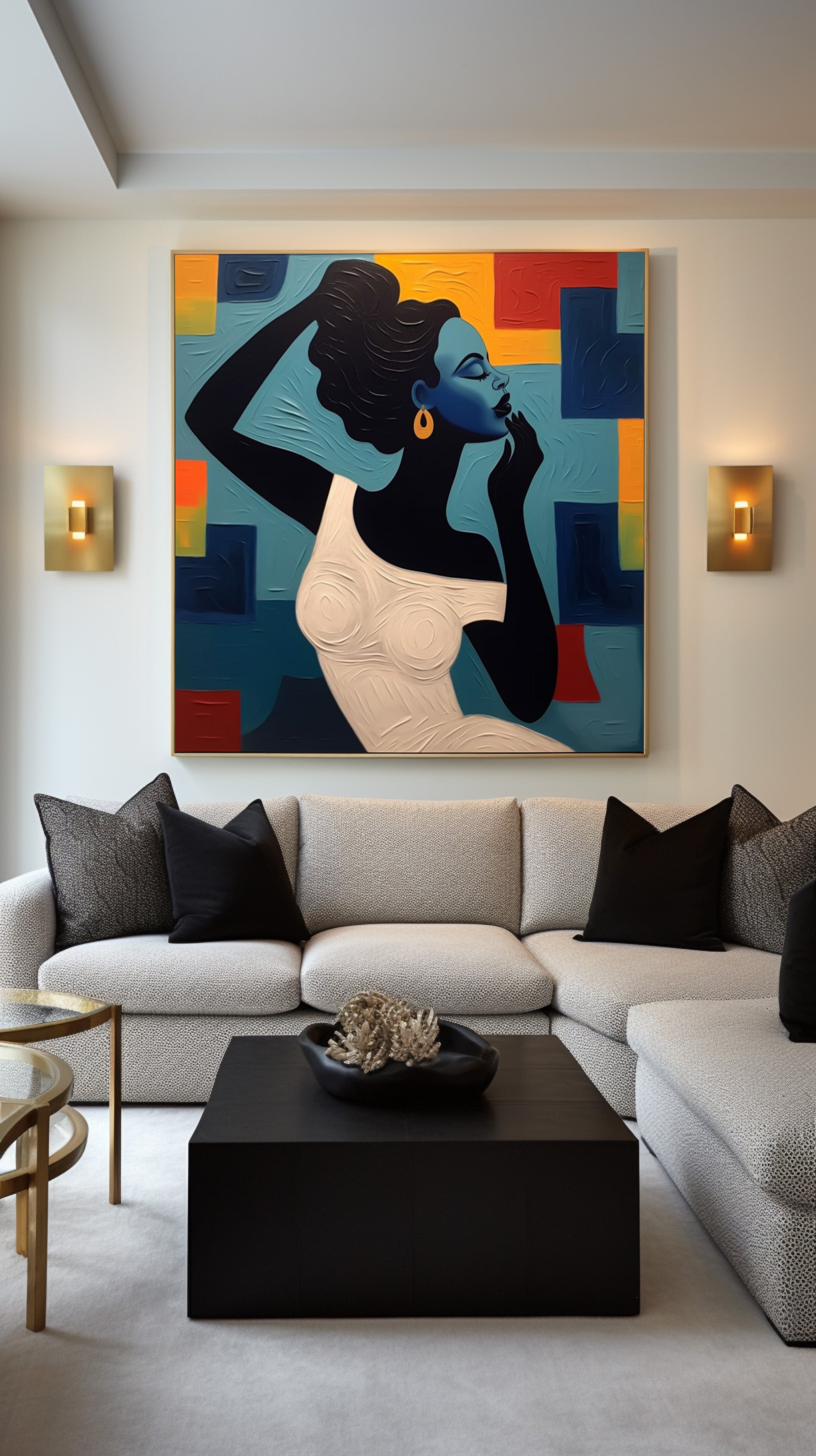 Textured Muse: Striking Portrait with Geometric Fields #MM531