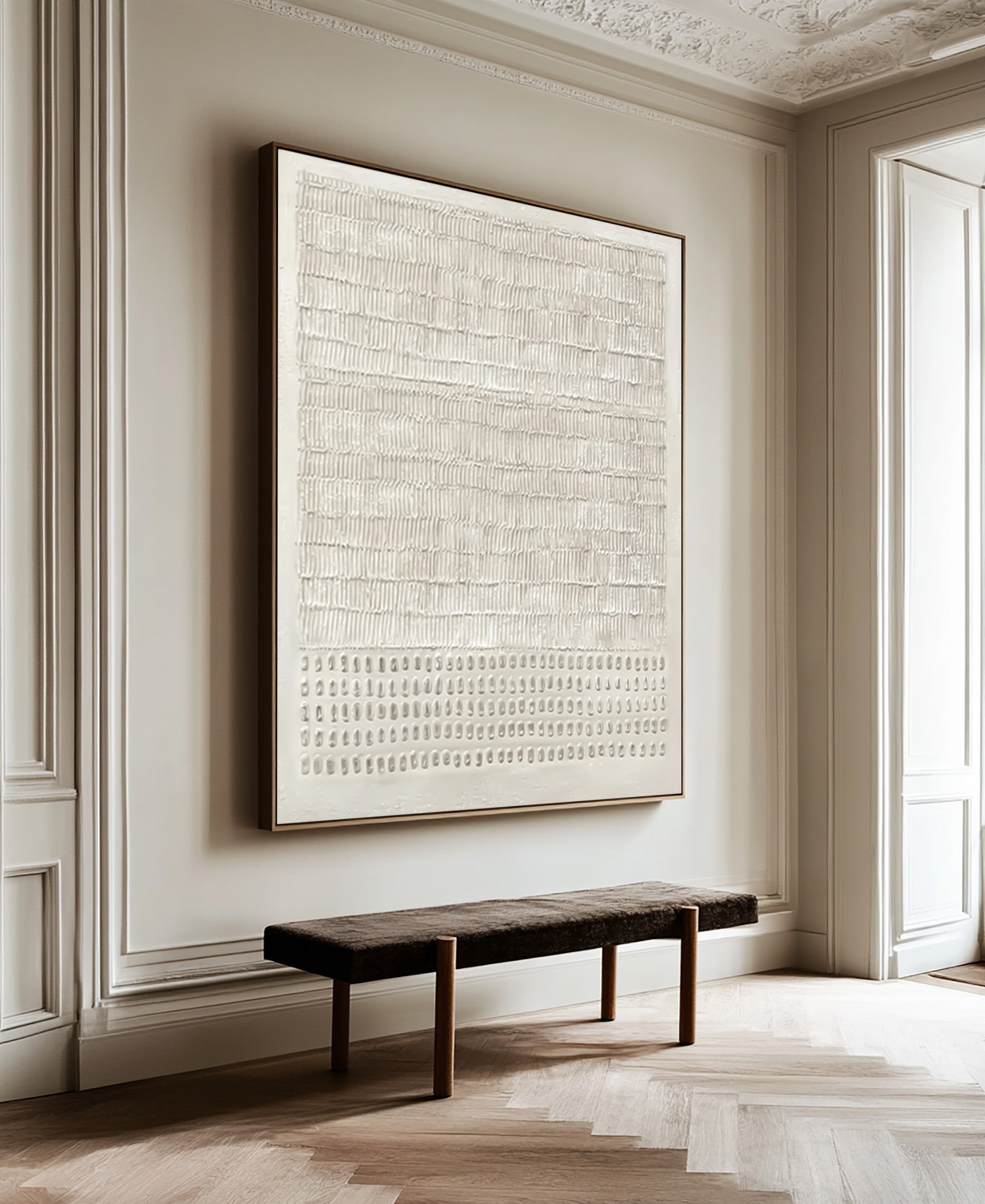 Modern Beige Textured Painting Statement Wall Decor #AG 045