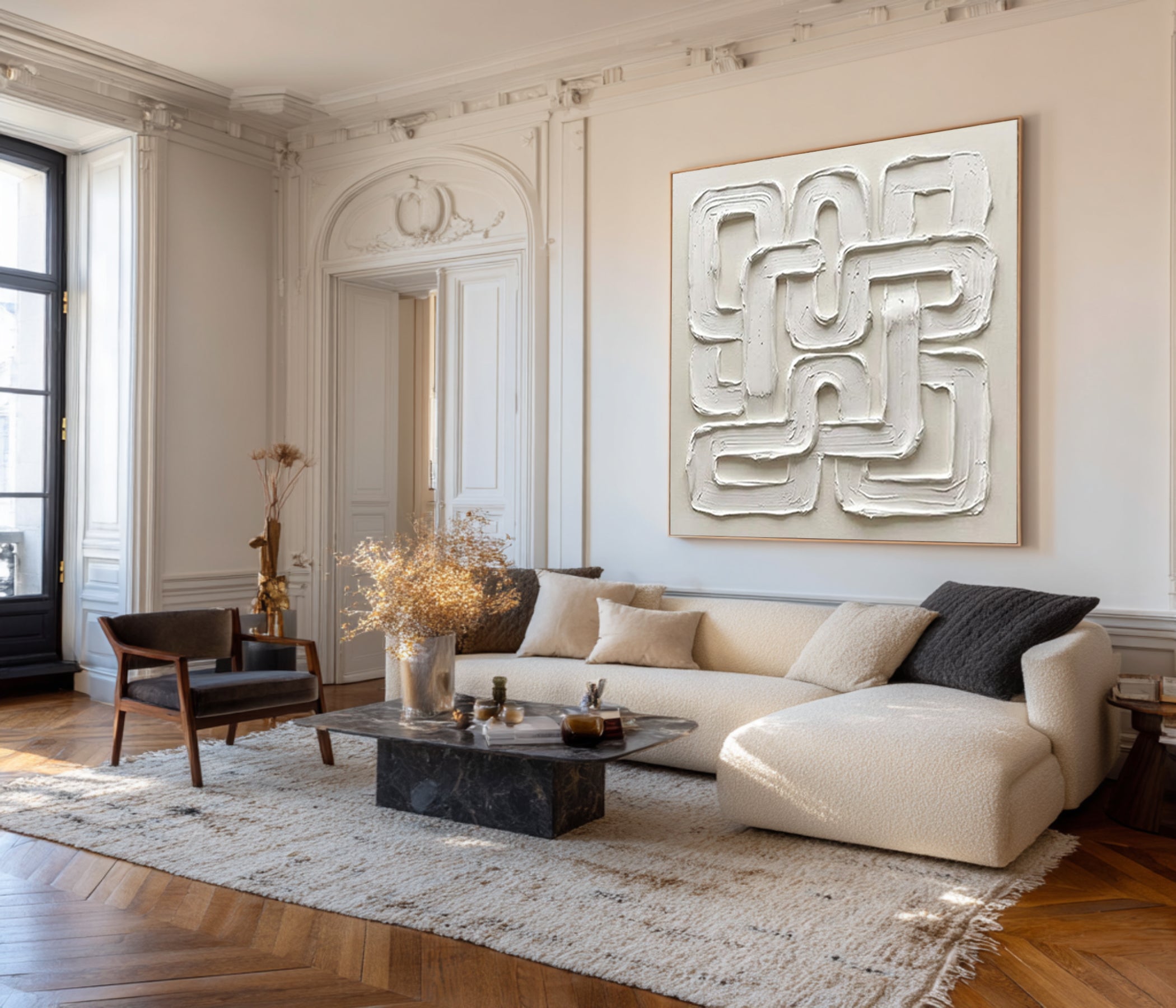 Large Endless Loop Wall Art Contemporary Architectural Canvas Painting