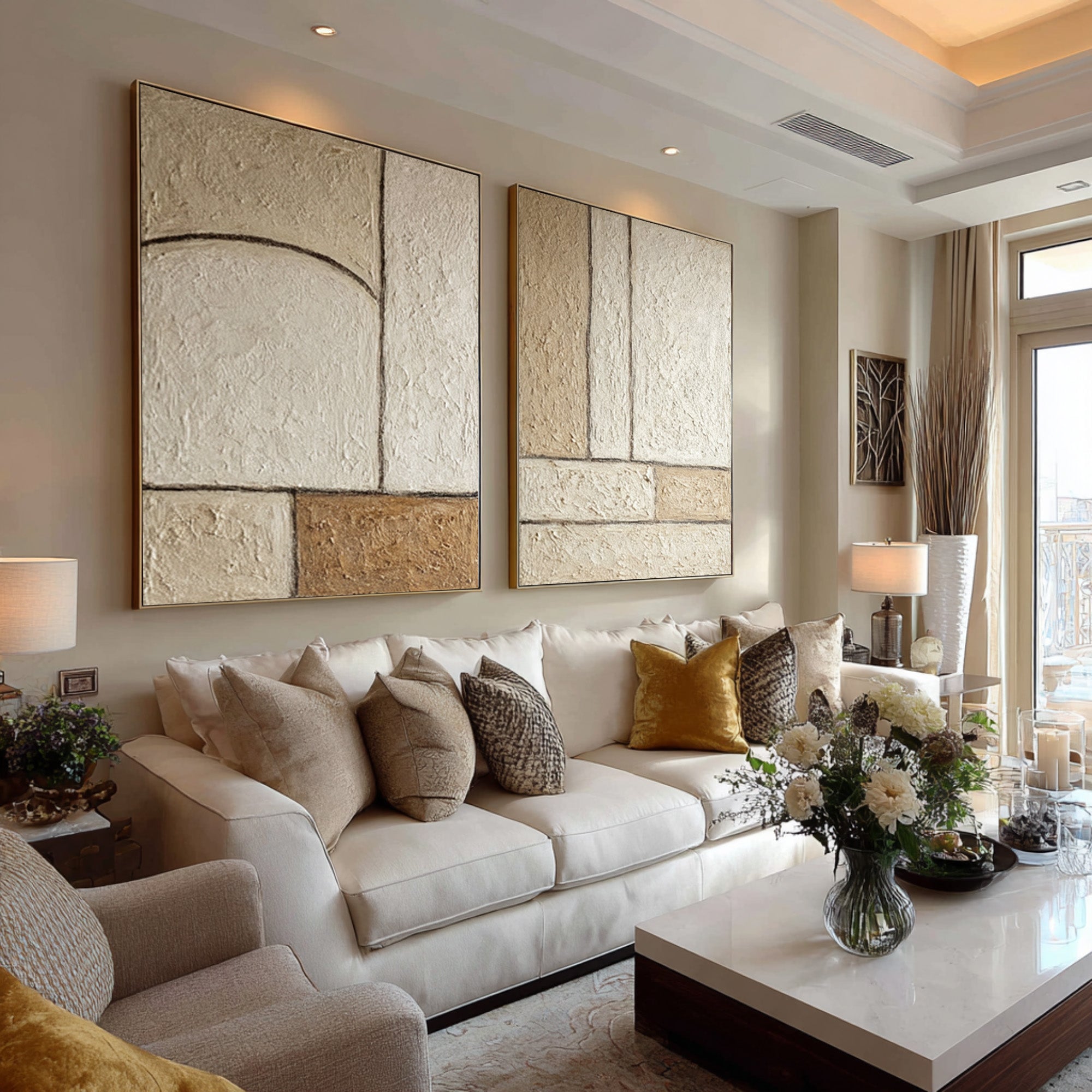 Large Textured Geometric Duo | KelorArt #CZ 002