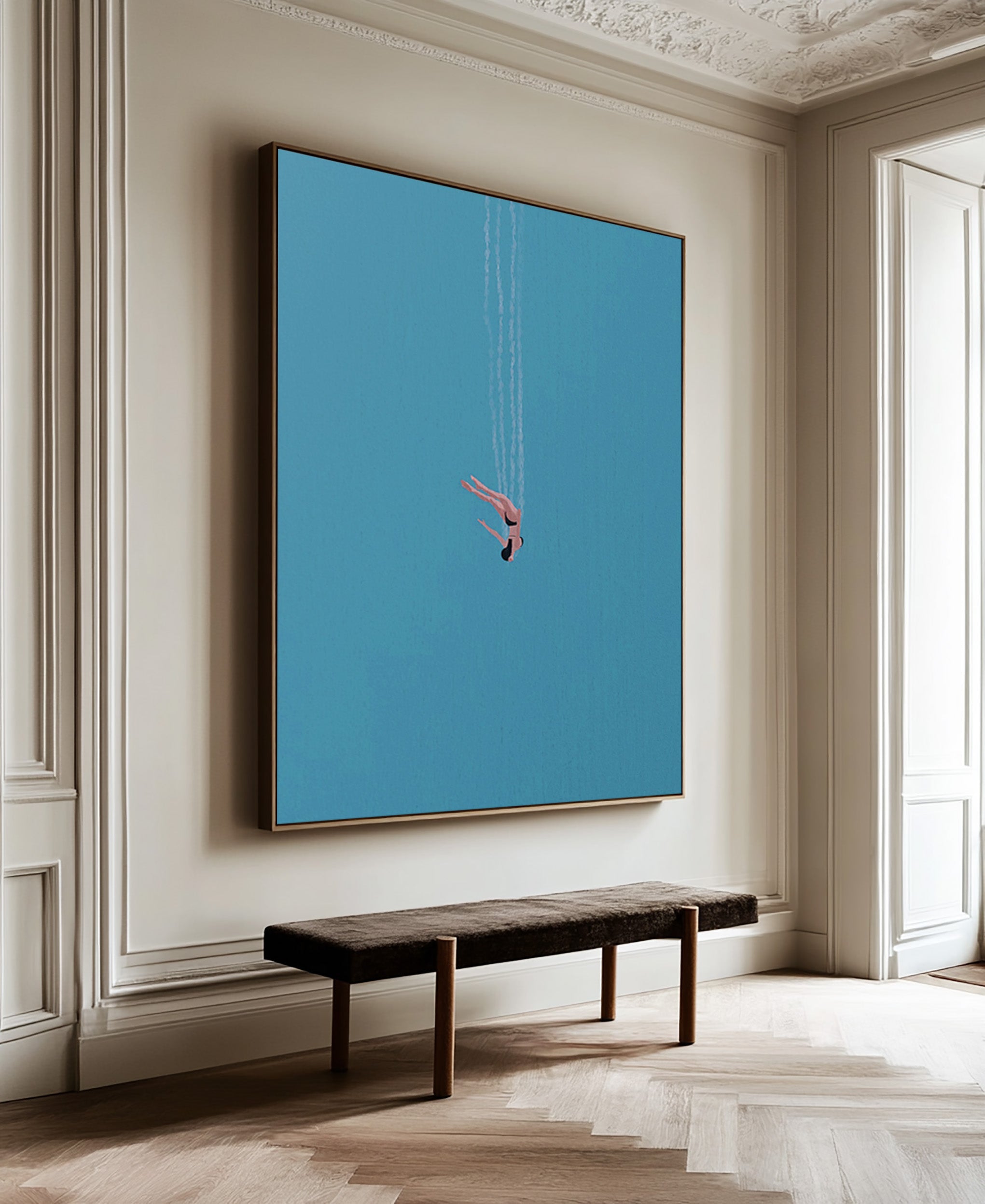Abstract Swimmer Art Minimalist Coastal Wall Decor #AG 097