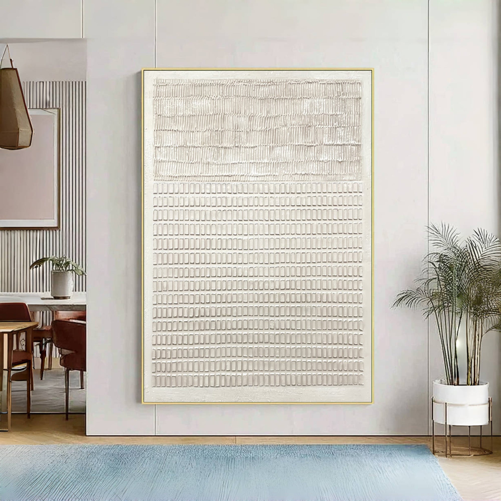Minimalist Geometric Textured Canvas Art Large Decor #AG 042