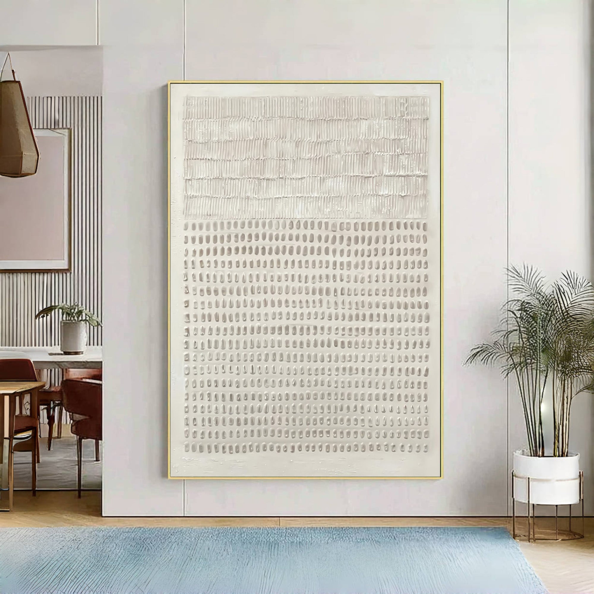 Modern Textured Wall Art Vertical Abstract Relief Set #AG 046
