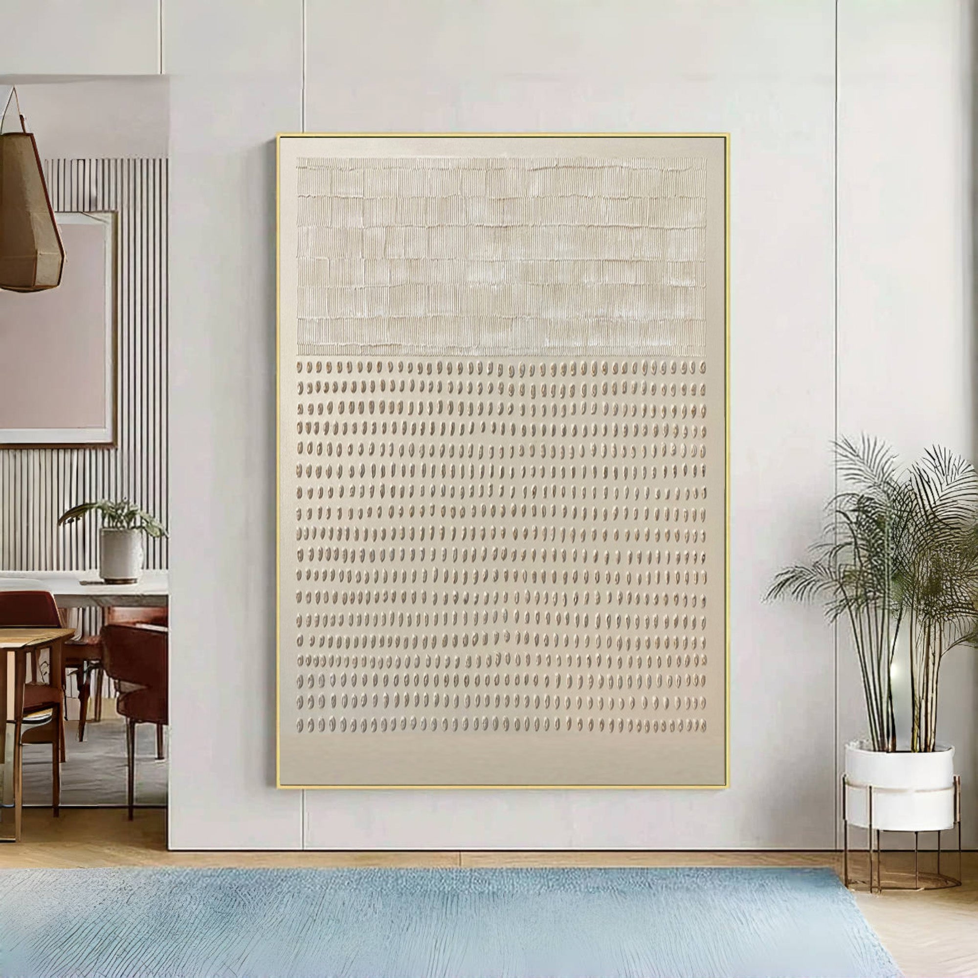 Minimalist Patterned Wall Decor Textured Beige Art #AG 047
