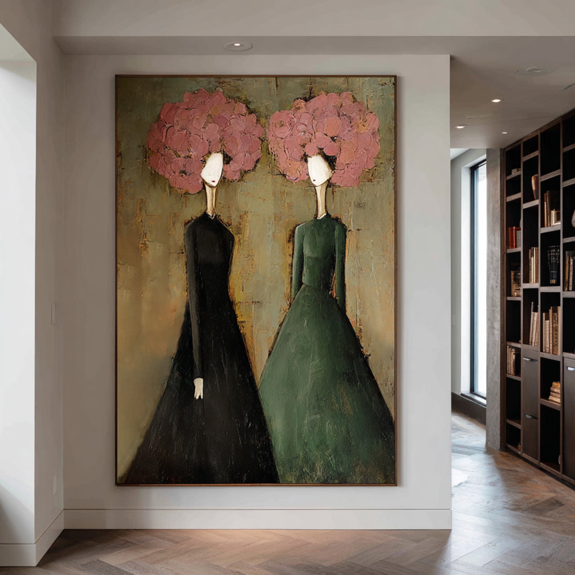 Abstract Figurative Oil Painting for Entry Hall Decor | KelorArt