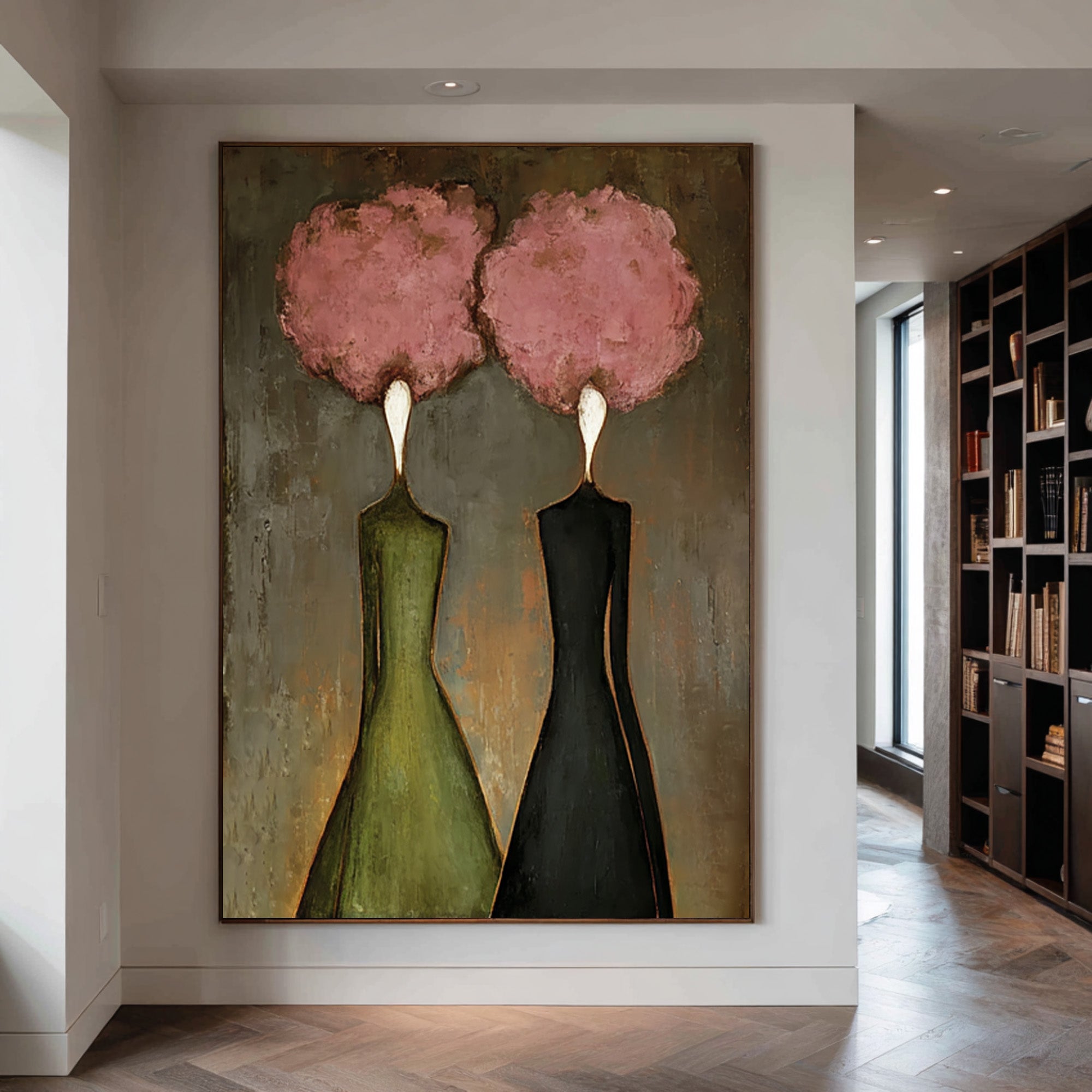 Abstract Women Oil Painting - Soft Contrast Wall Art | KelorArt