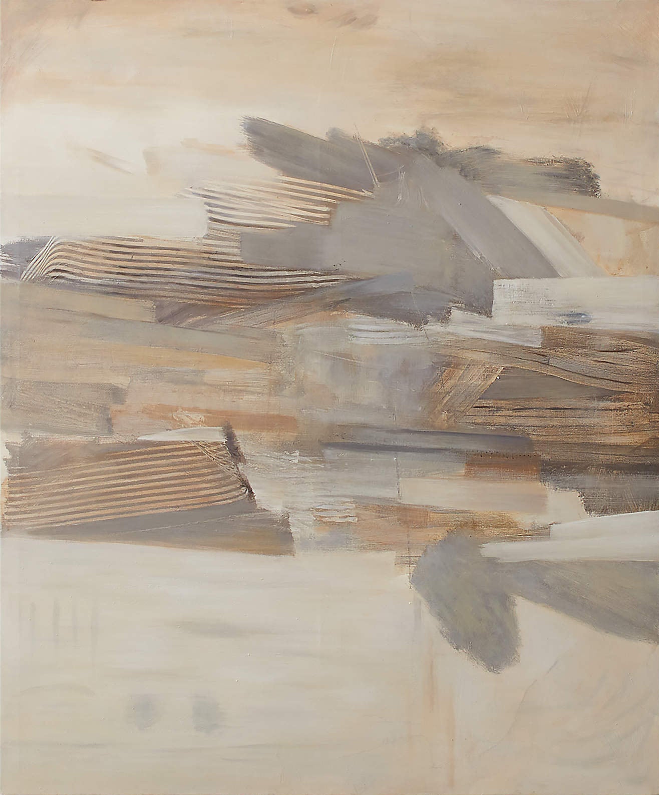 لوحة فنية جدارية معاصرة تجريدية مخططة بألوان الأرض #MM362