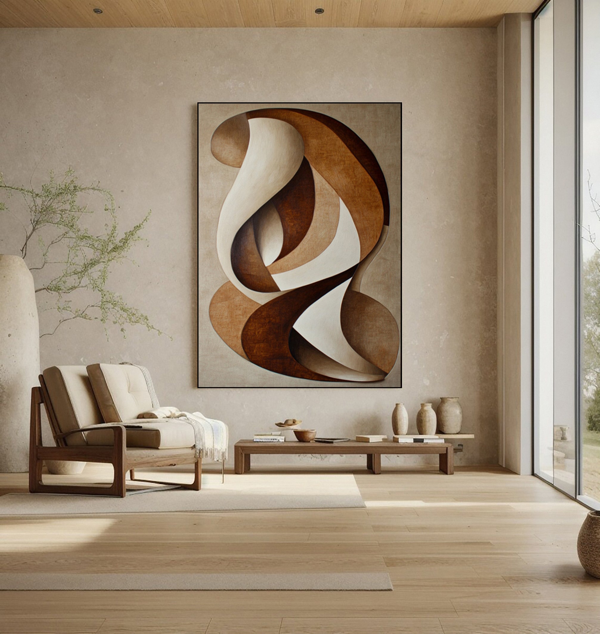 Linear Grace: Modern Abstract with Elegant, Winding Form #MM577