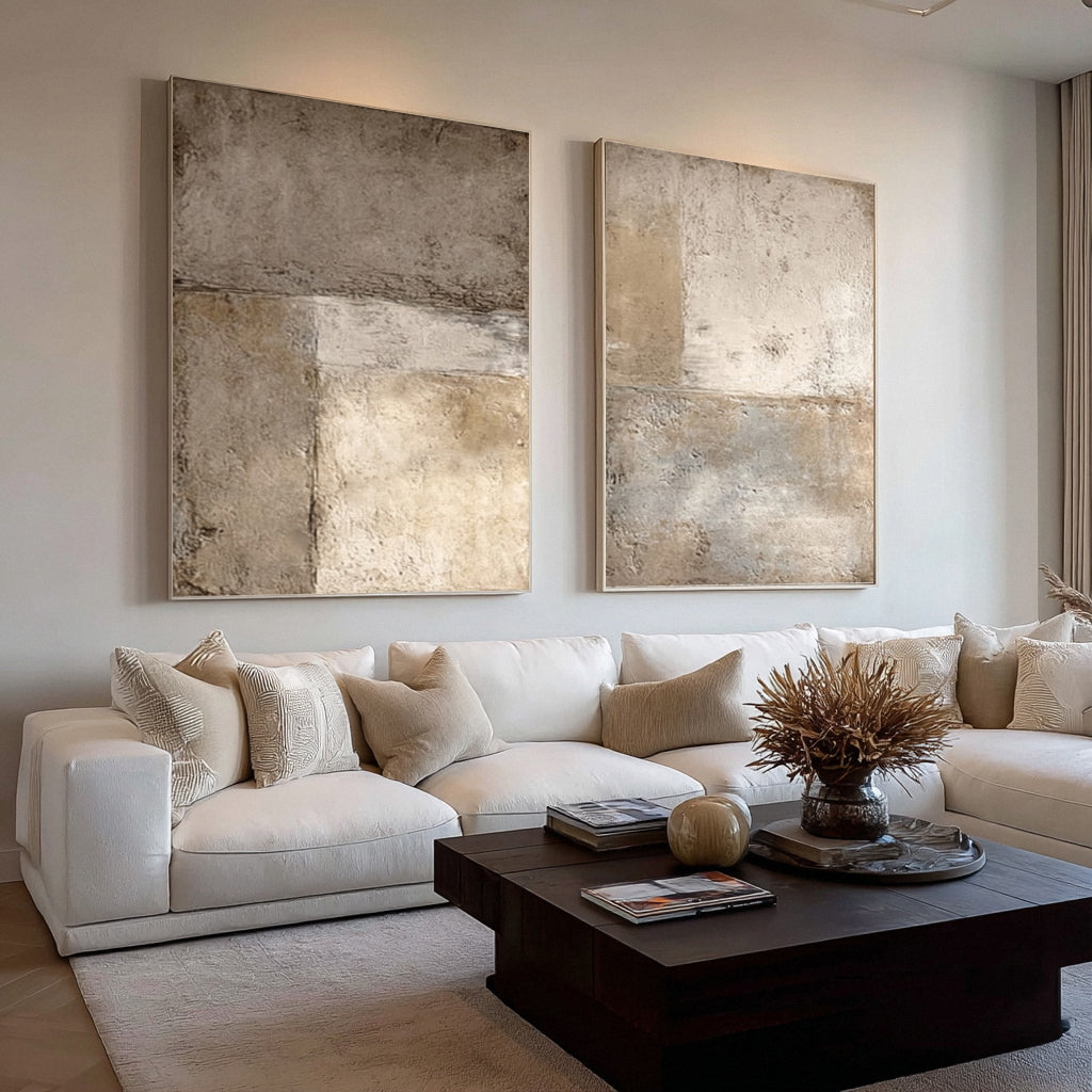 Minimalist Textured Painting for Serene Home Decor #AG 017