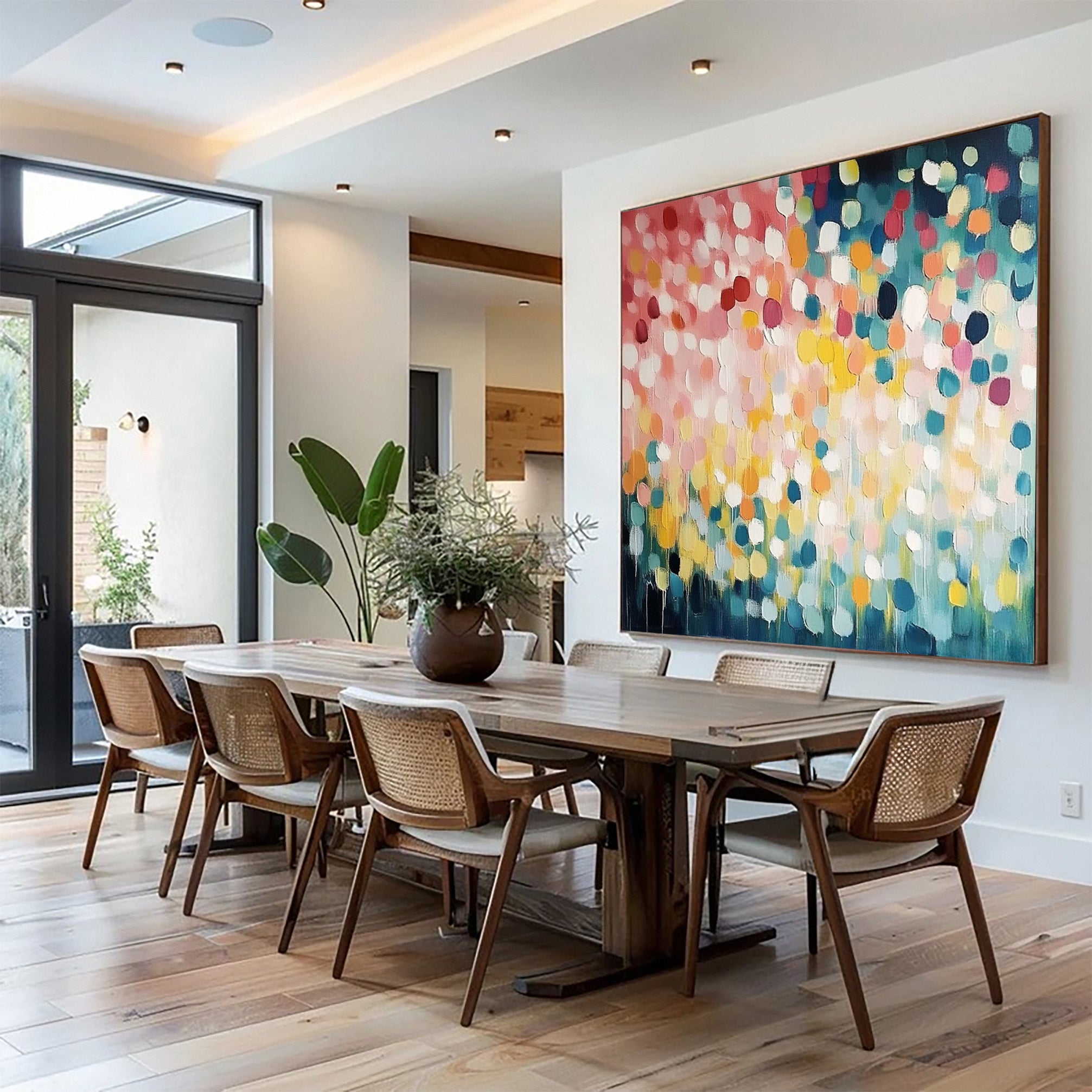 لوحة فنية تجريدية نابضة بالحياة على قماش حديث ملون #MM156