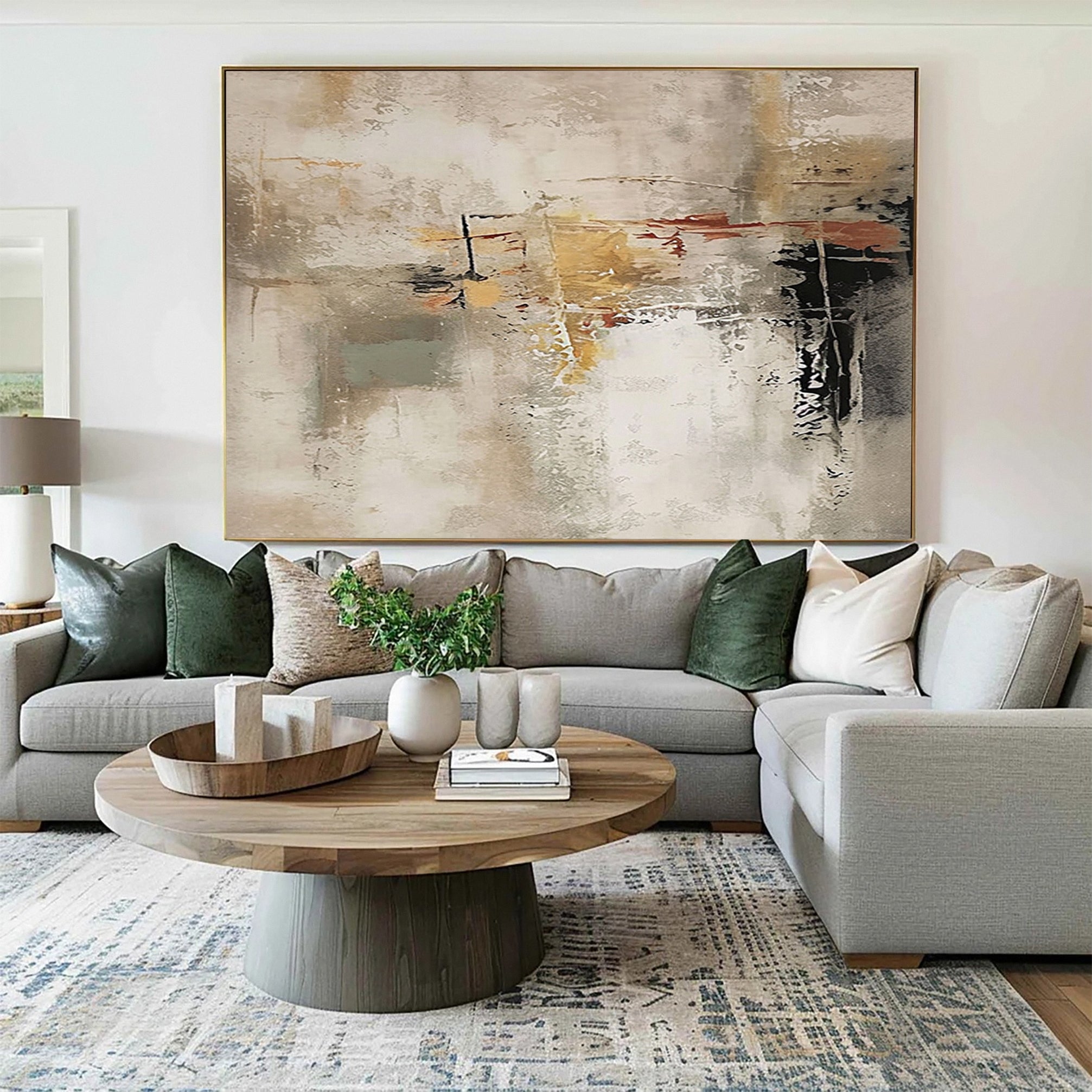 Large Textured Abstract Painting with Subtle Color Flow #MM582