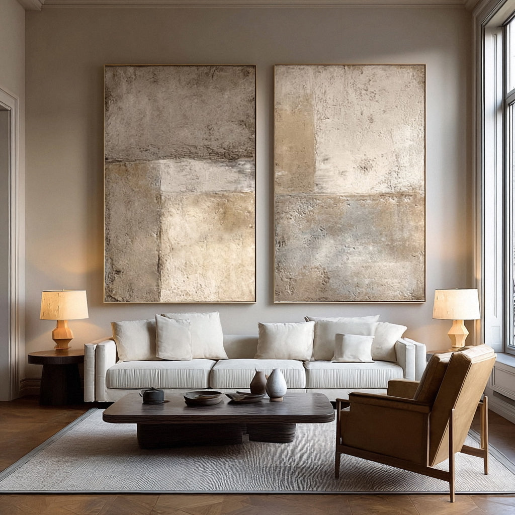 Minimalist Textured Painting for Serene Home Decor #AG 017