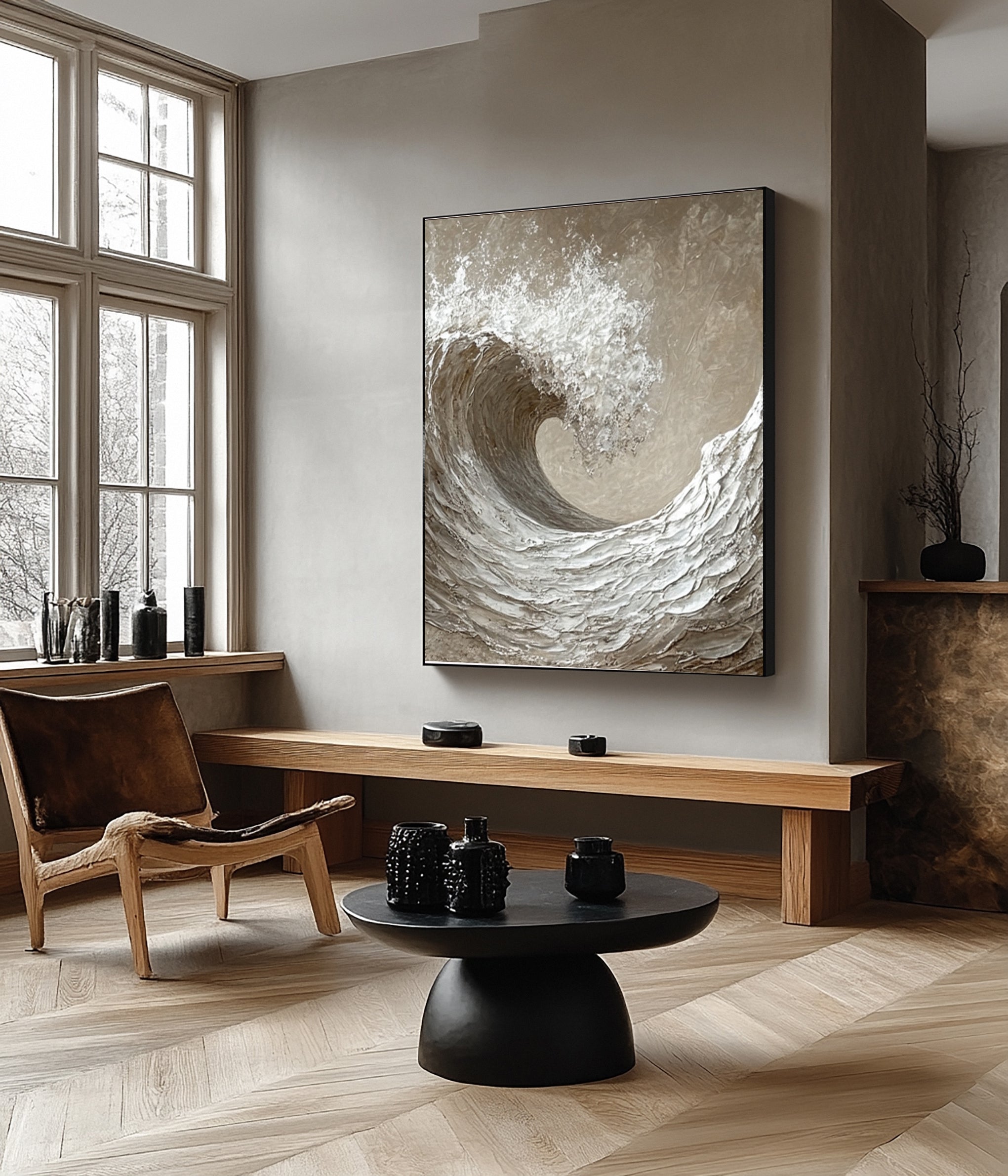 Sculpted Wave: Abstract Seascape with 3D Texture #MM607
