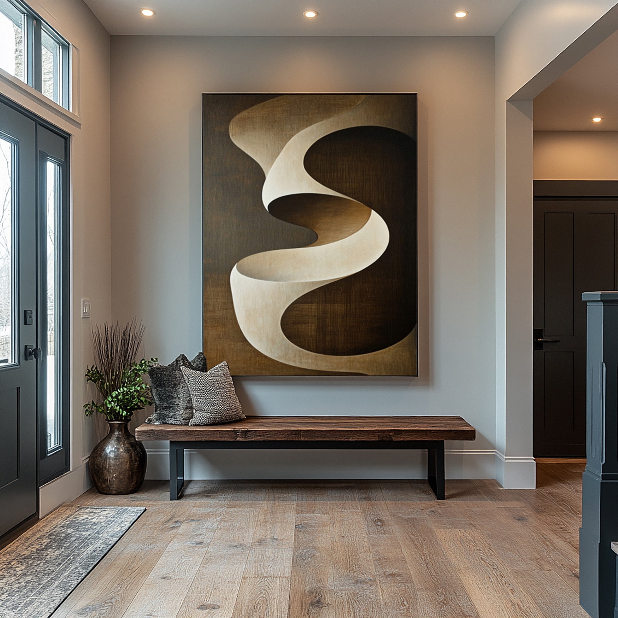 Michelle Mitchell's 'Terra Flow': Modern Art with Swirling Ribbon #MM576