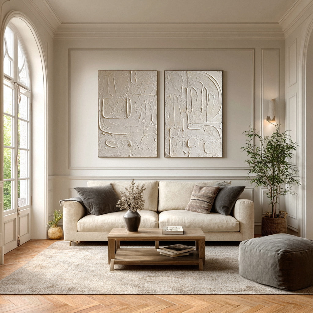 Abstract Relief Art Duo for Modern Interiors #AG 013