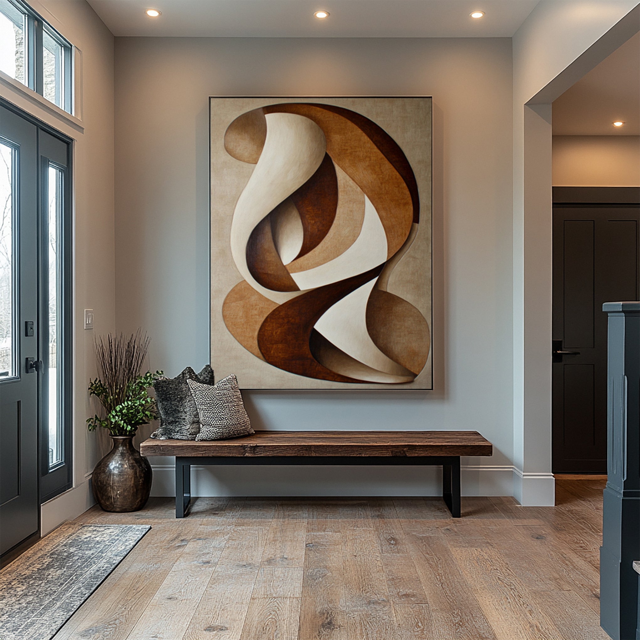 Linear Grace: Modern Abstract with Elegant, Winding Form #MM577