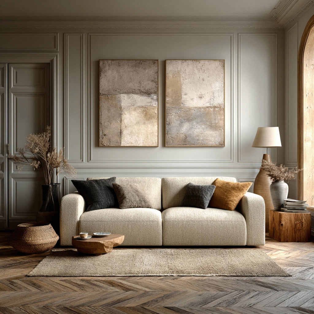 Minimalist Textured Painting for Serene Home Decor #AG 017