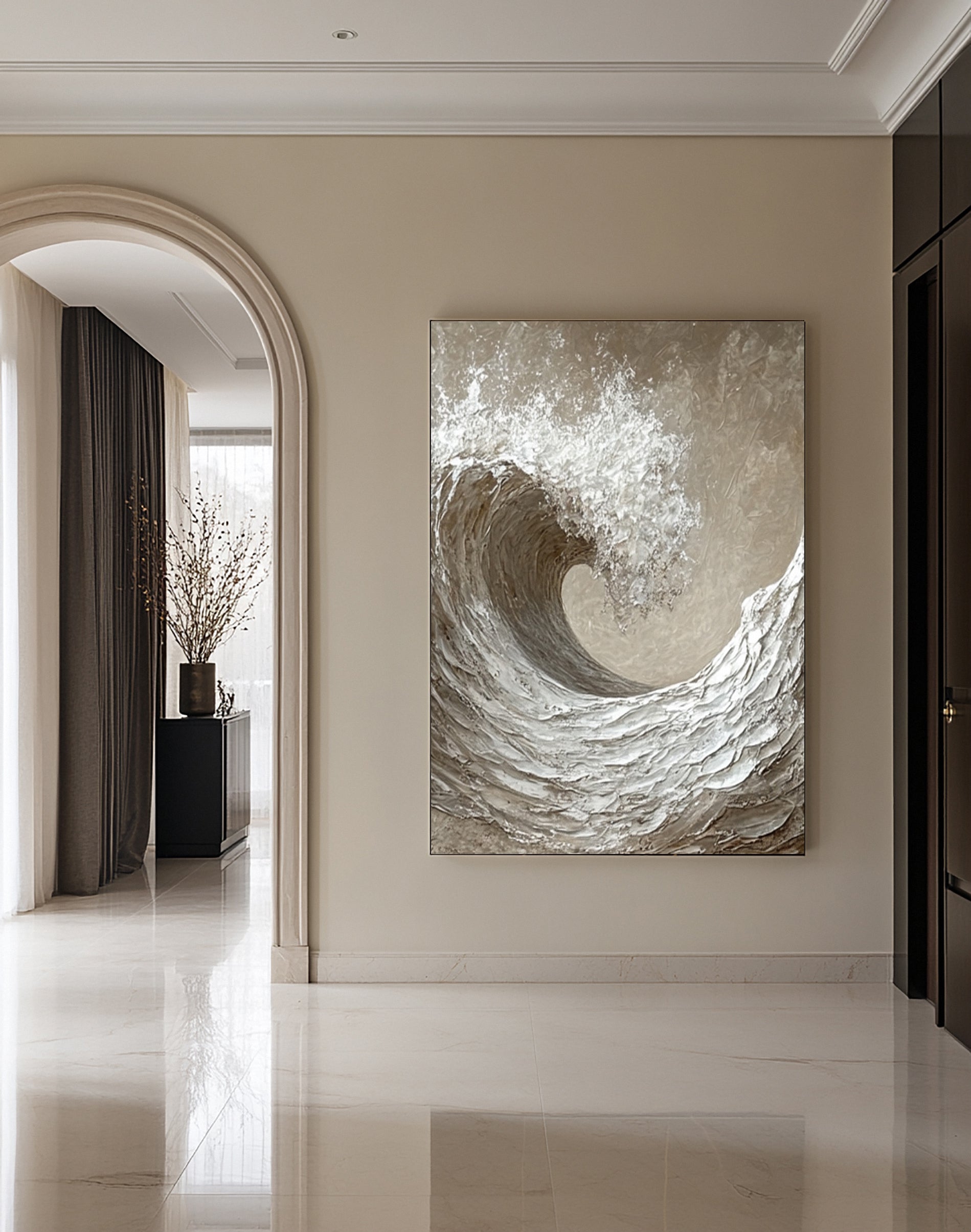 Sculpted Wave: Abstract Seascape with 3D Texture #MM607