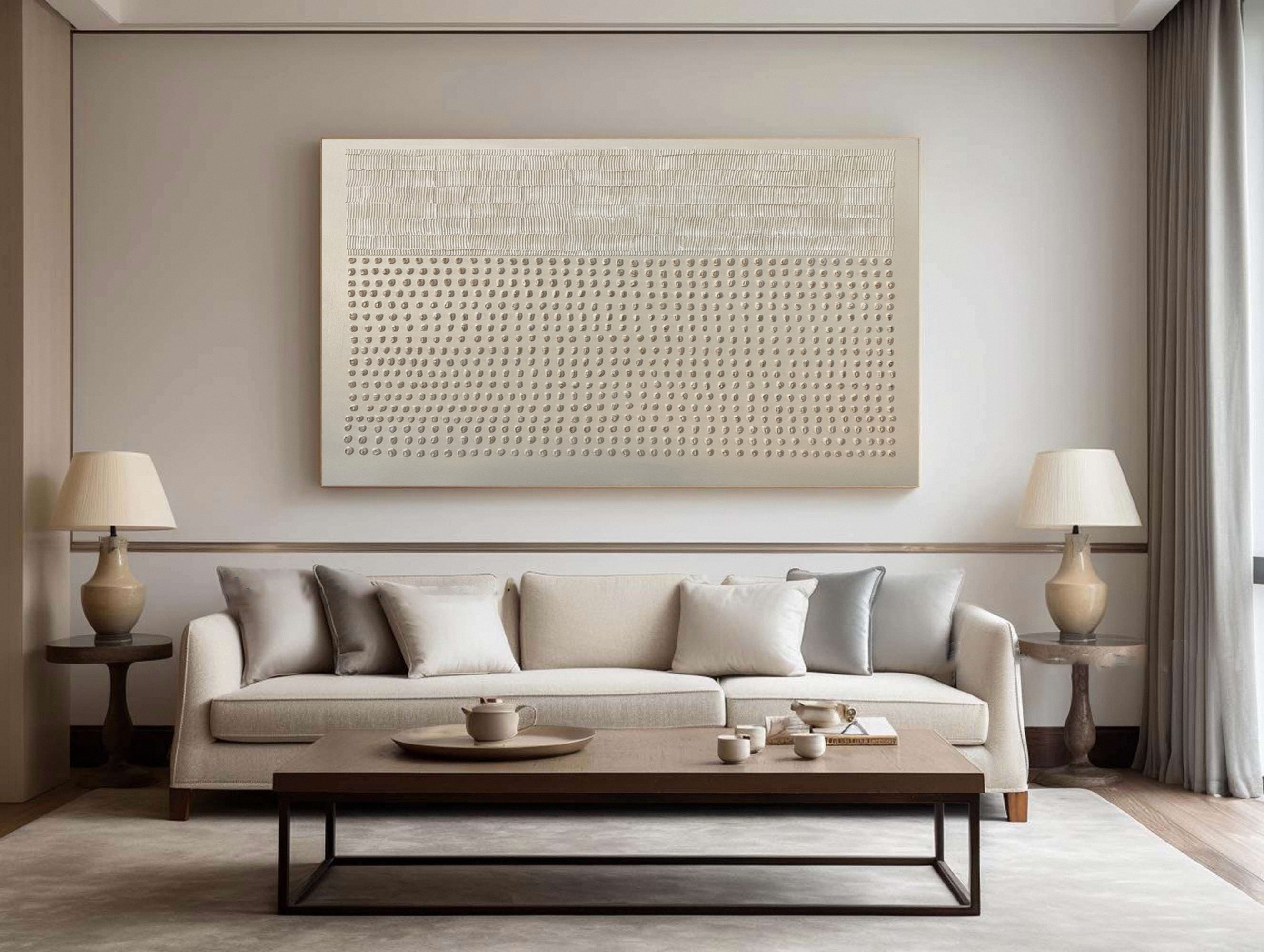 Large Textured Abstract with Linear and Dot-like Patterns #MM583