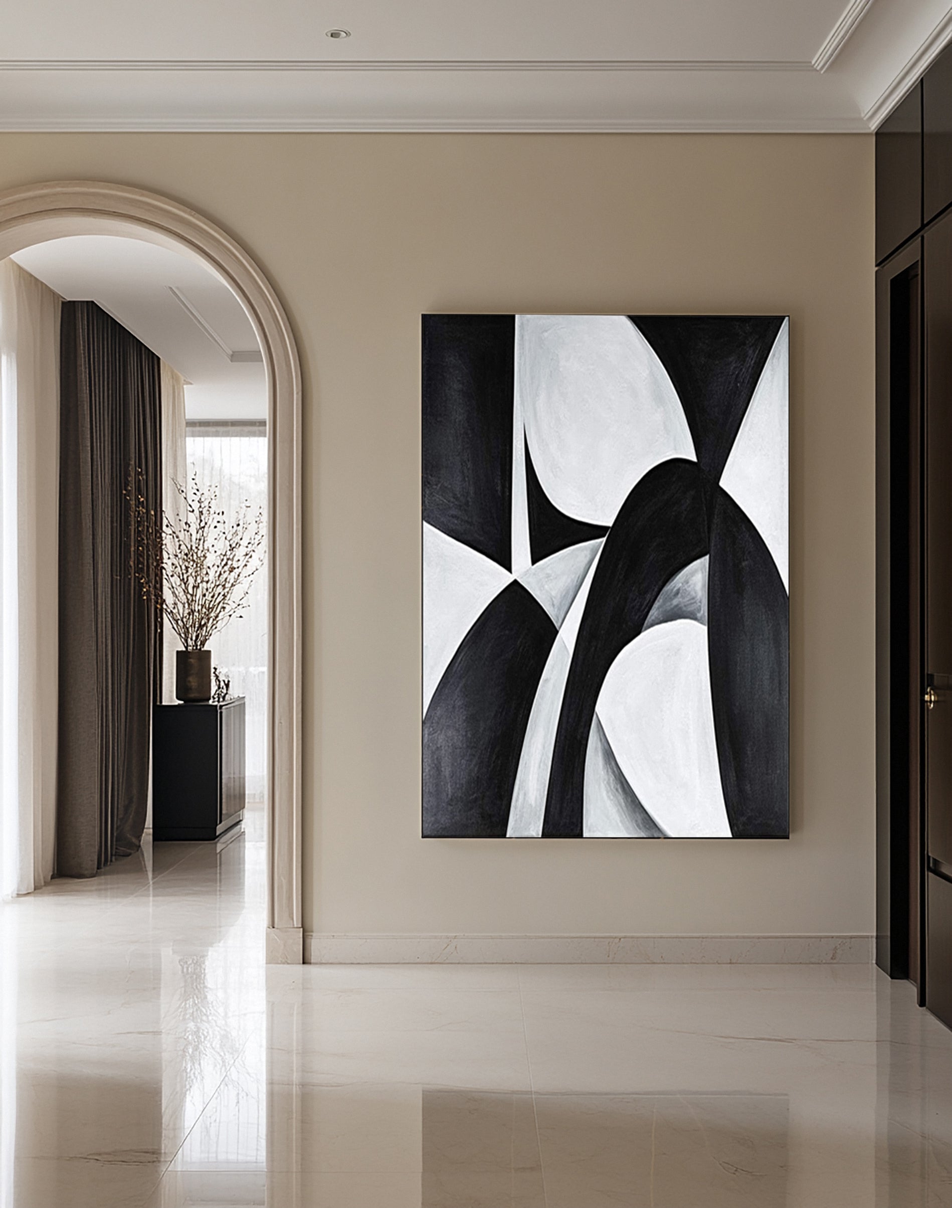 Black and White Abstract in the Spirit of Cecil Touchon #MM618