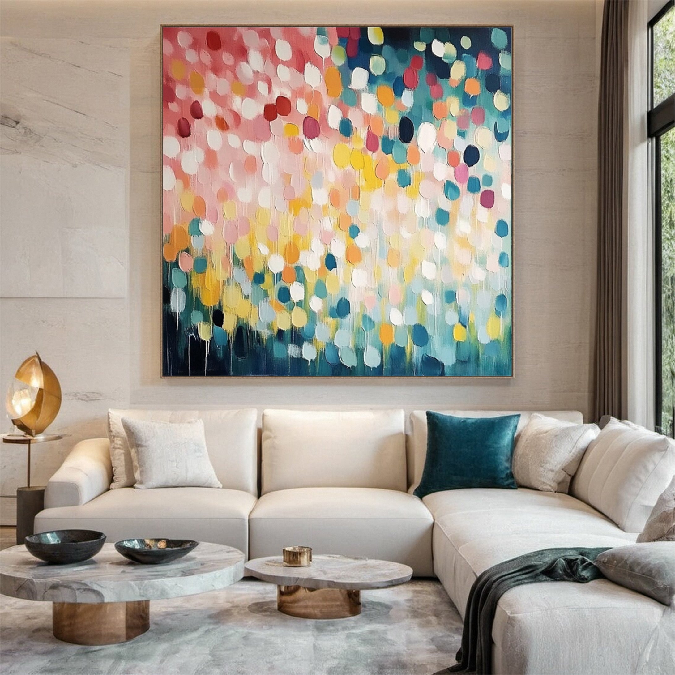 لوحة فنية تجريدية نابضة بالحياة على قماش حديث ملون #MM156