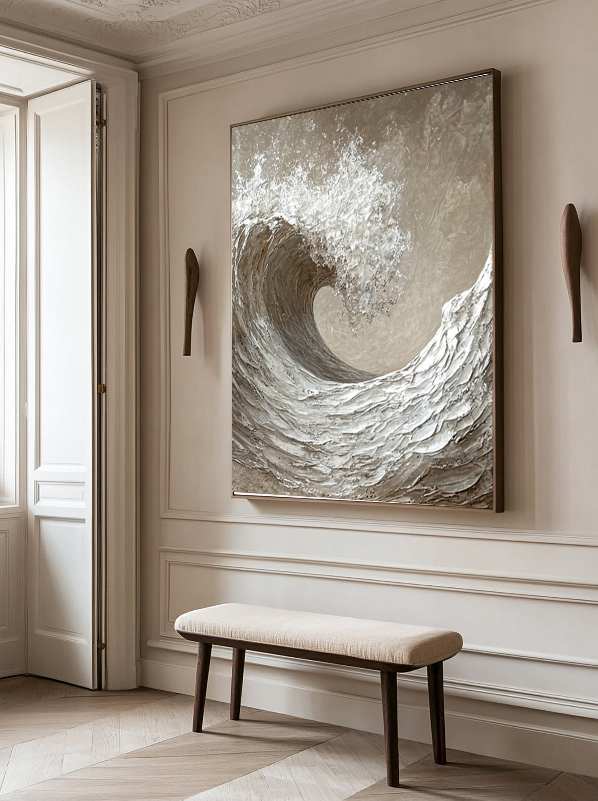 Sculpted Wave: Abstract Seascape with 3D Texture #MM607