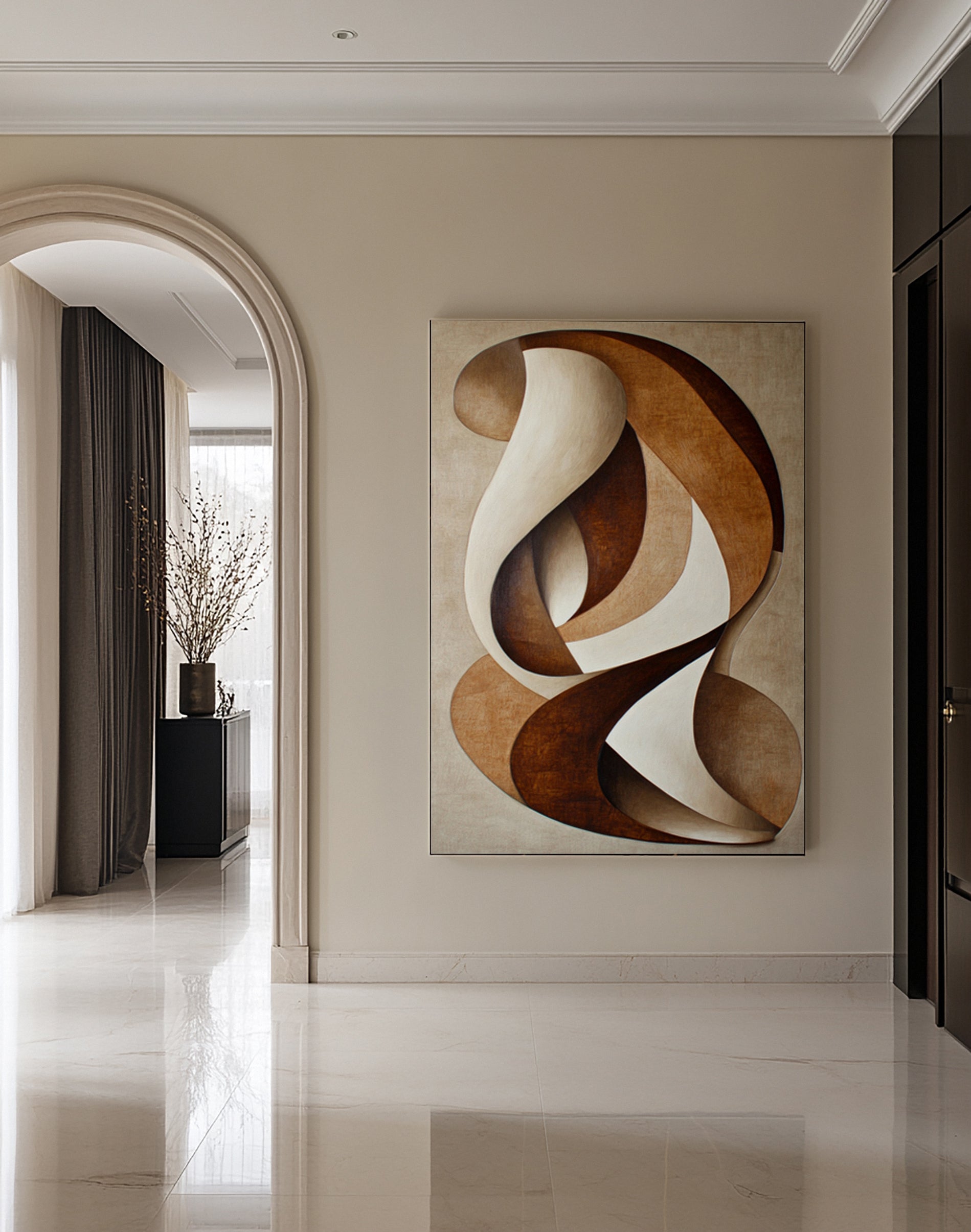 Linear Grace: Modern Abstract with Elegant, Winding Form #MM577