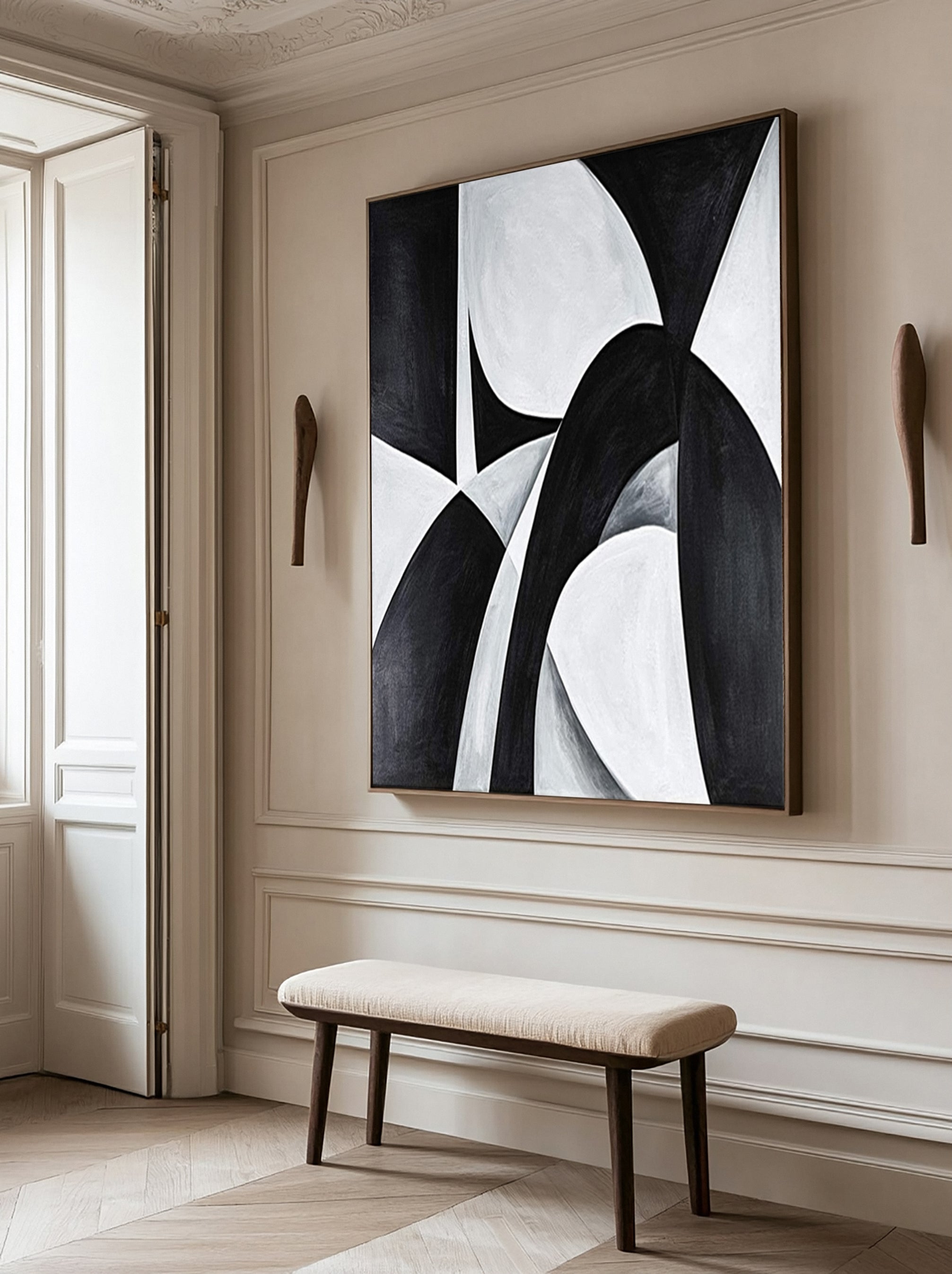 Black and White Abstract in the Spirit of Cecil Touchon #MM618